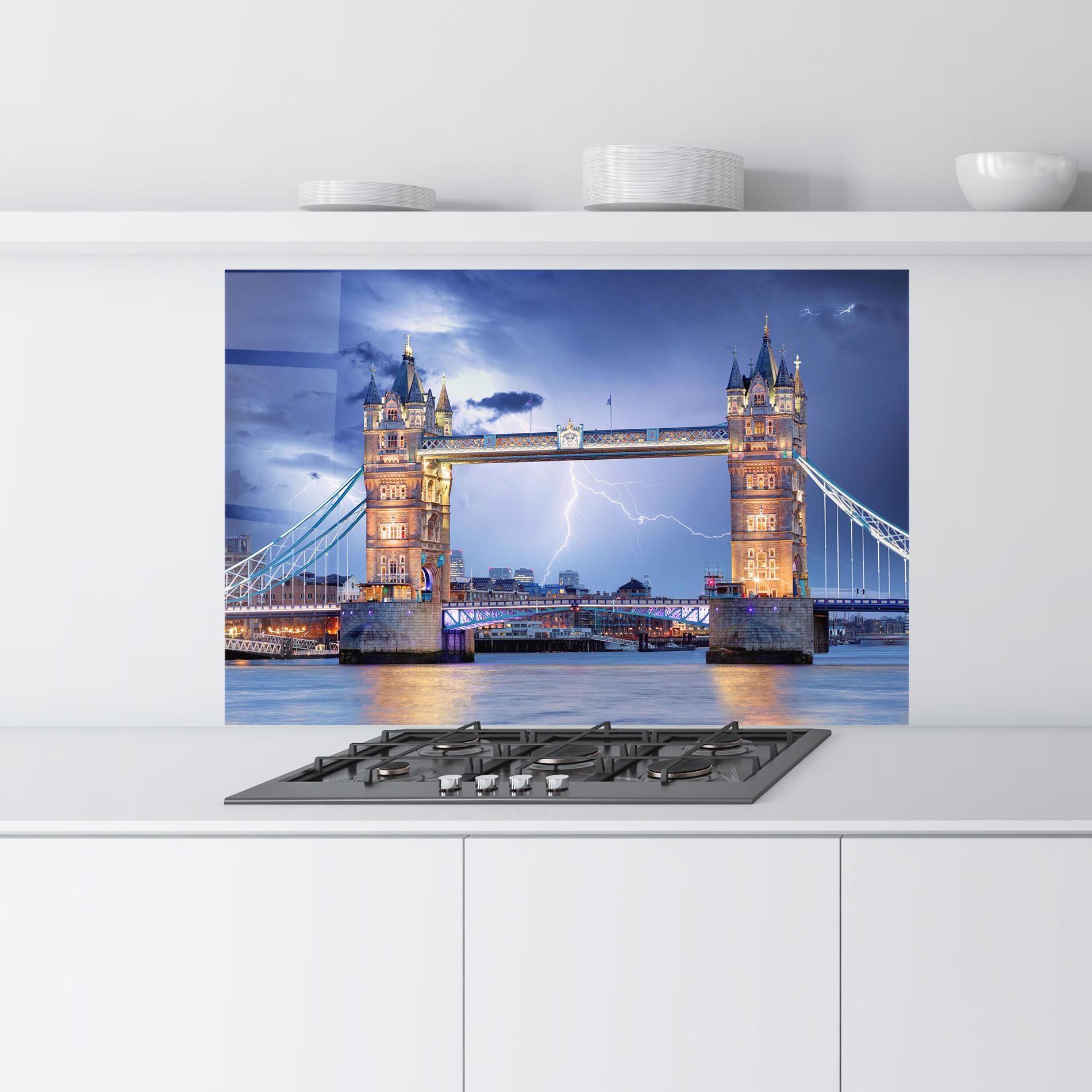 Konyhai üveg hátfal London Tower Bridge mockup 9