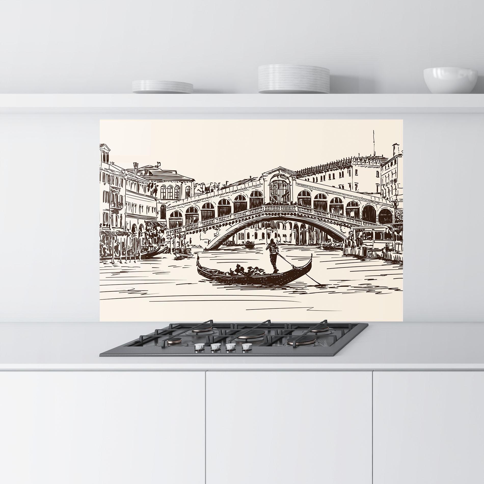 Konyhai üveg hátfal Rialto Bridge mockup 9