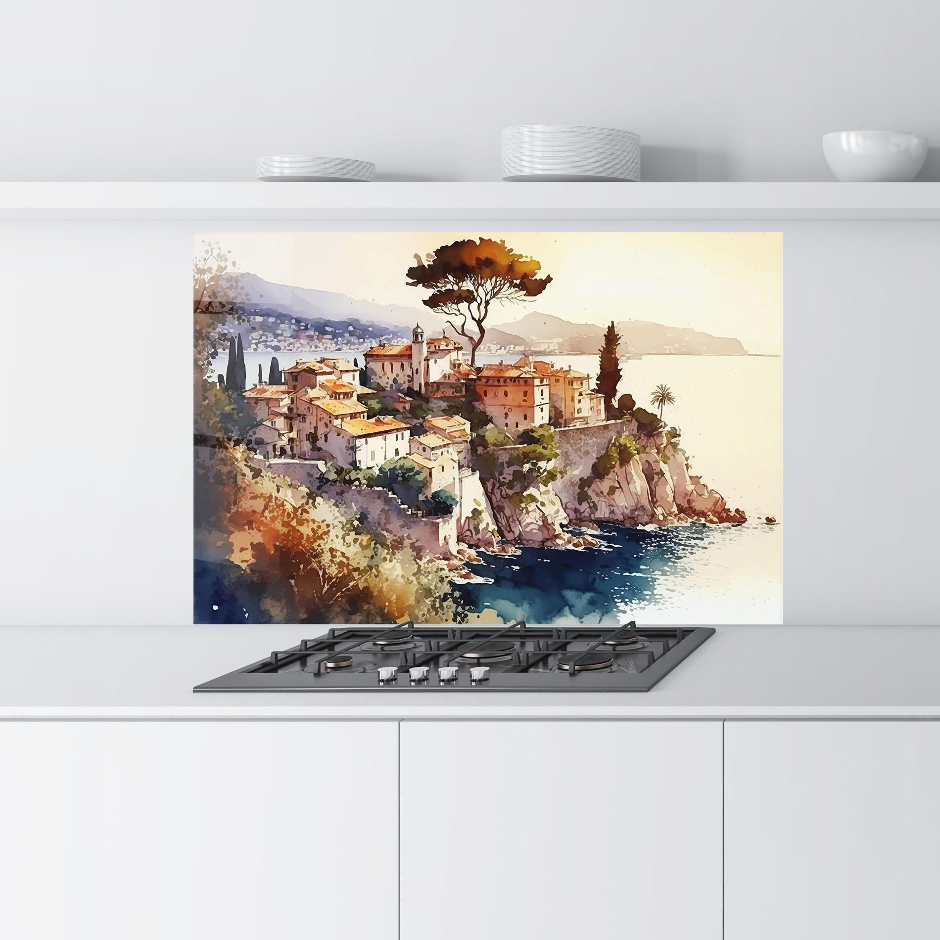 Konyhai üveg hátfal Stunning View Painting mockup 9