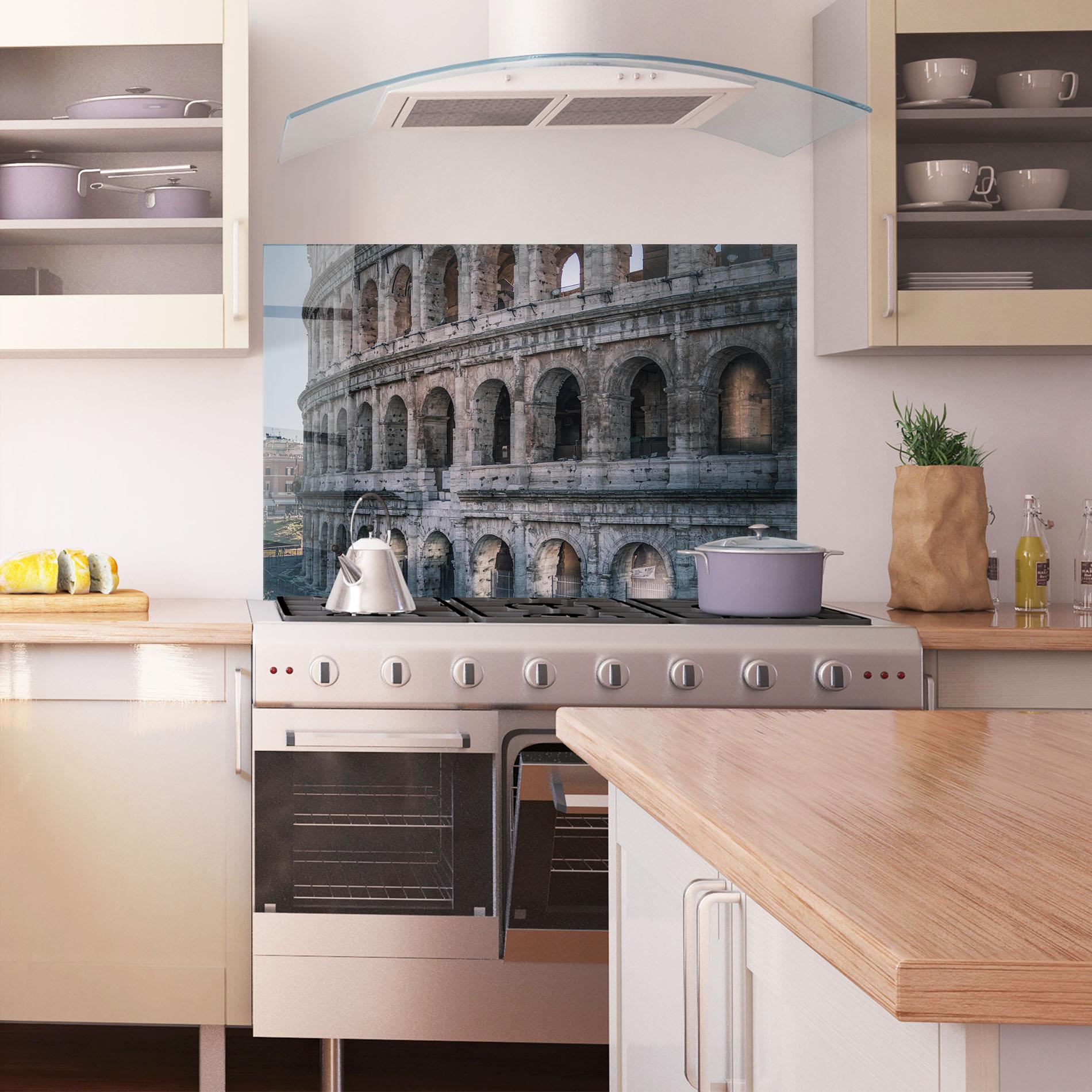 Konyhai üveg hátfal Colosseum Roma mockup 1