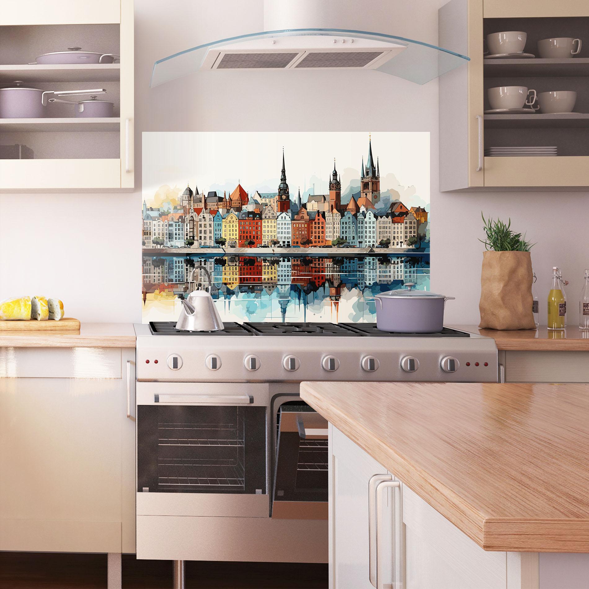 Konyhai üveg hátfal German Buildings mockup 1