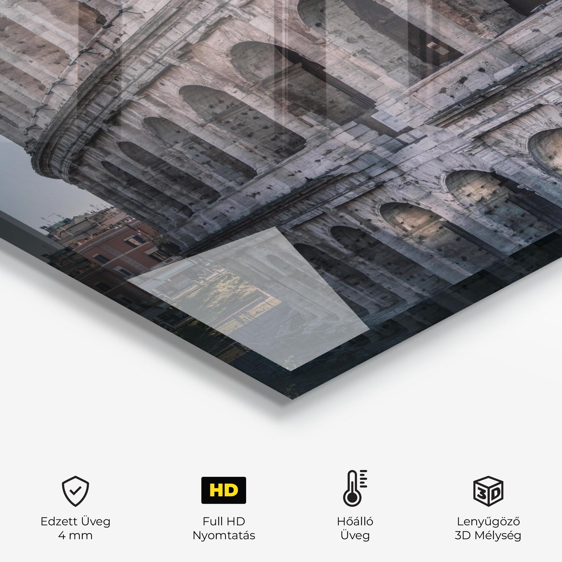Konyhai üveg hátfal Colosseum Roma mockup 2