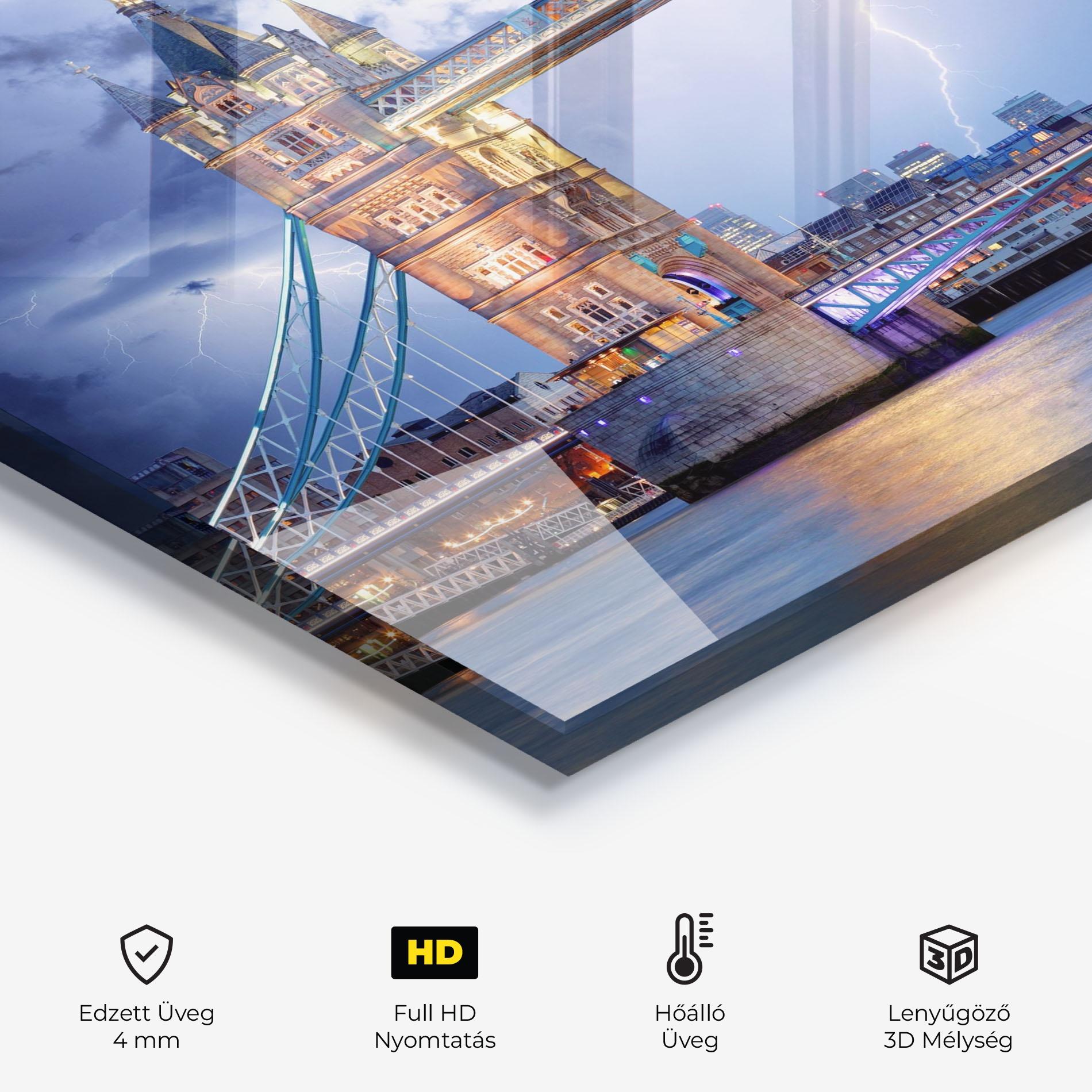 Konyhai üveg hátfal London Tower Bridge mockup 2