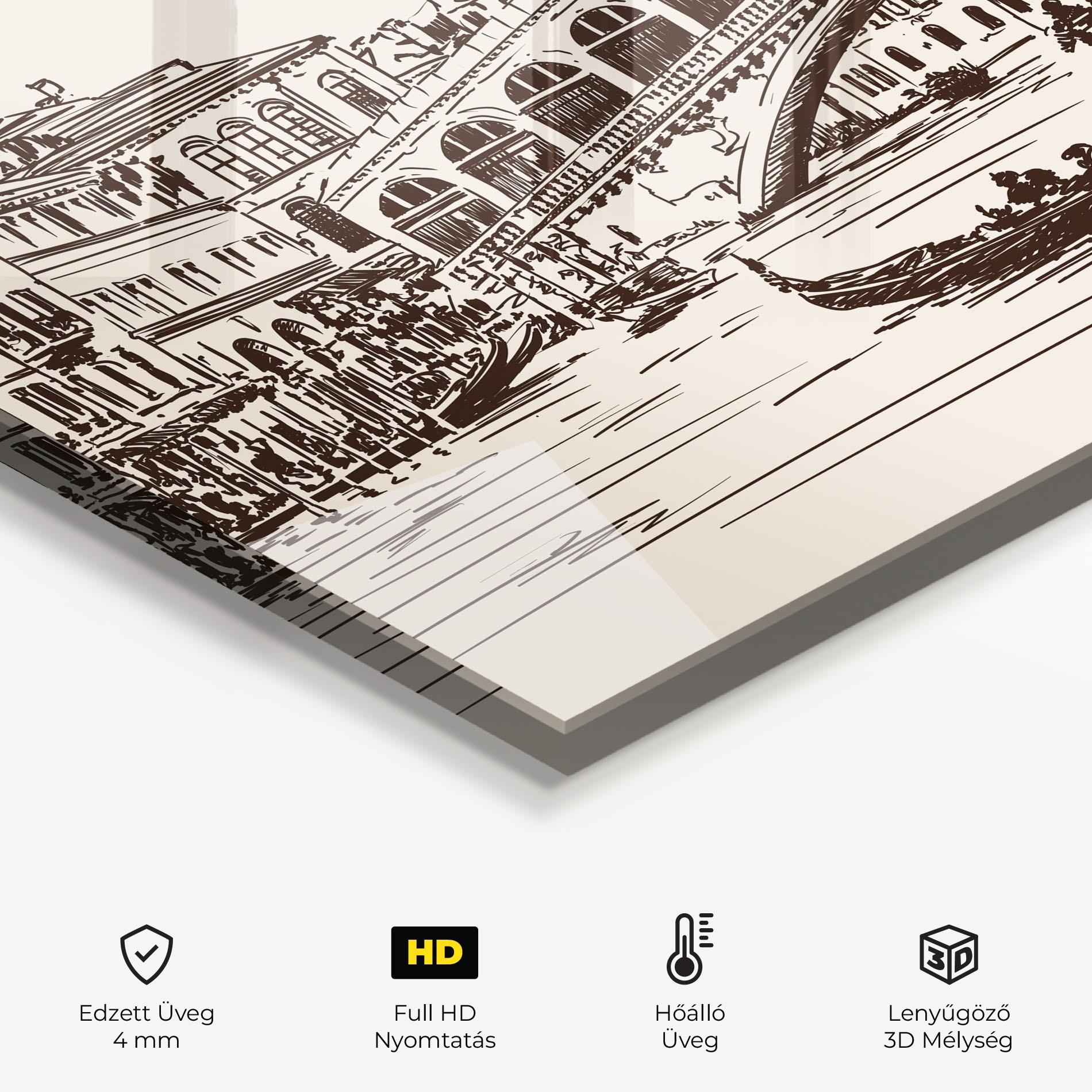 Konyhai üveg hátfal Rialto Bridge mockup 2