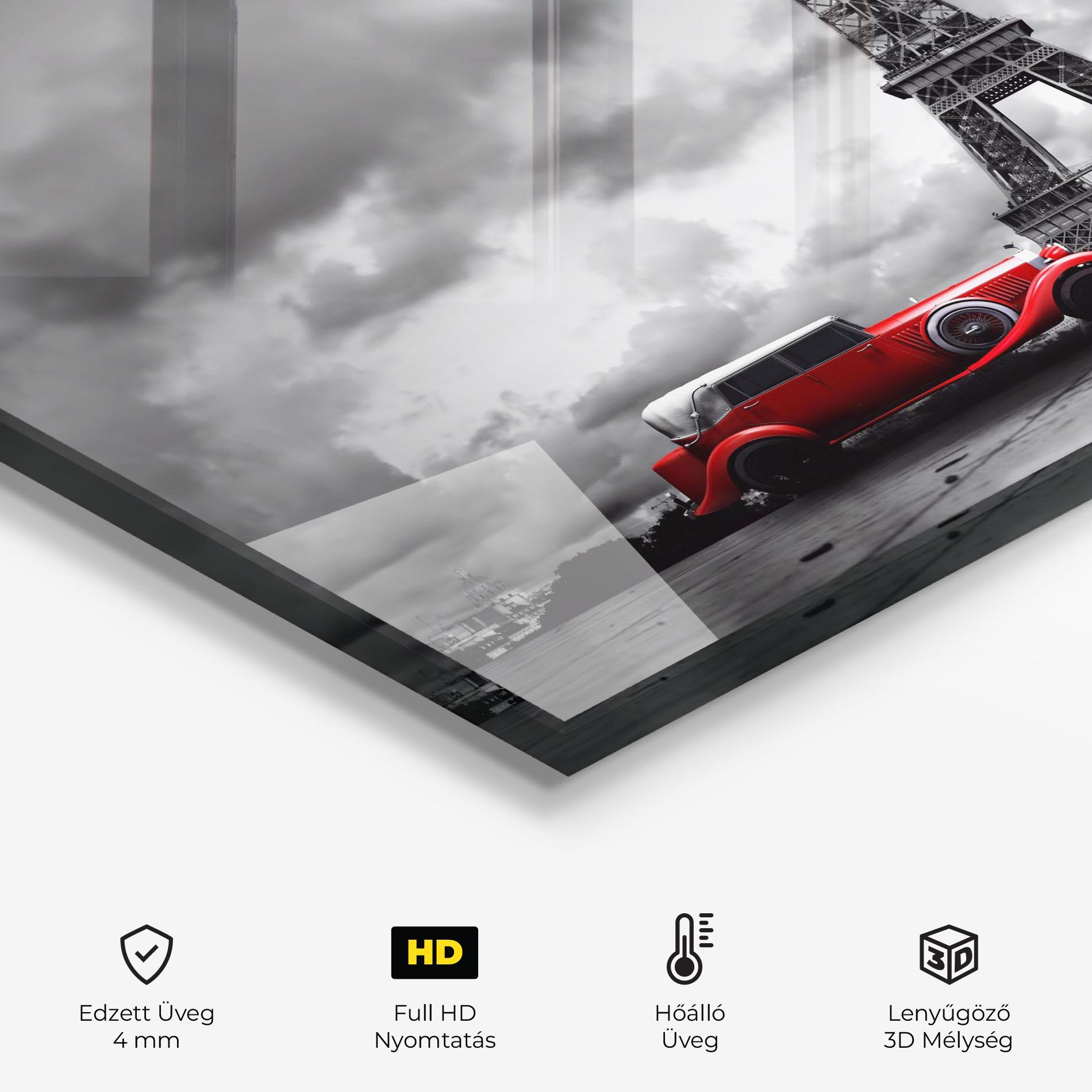 Konyhai üveg hátfal Vintage Paris mockup 2