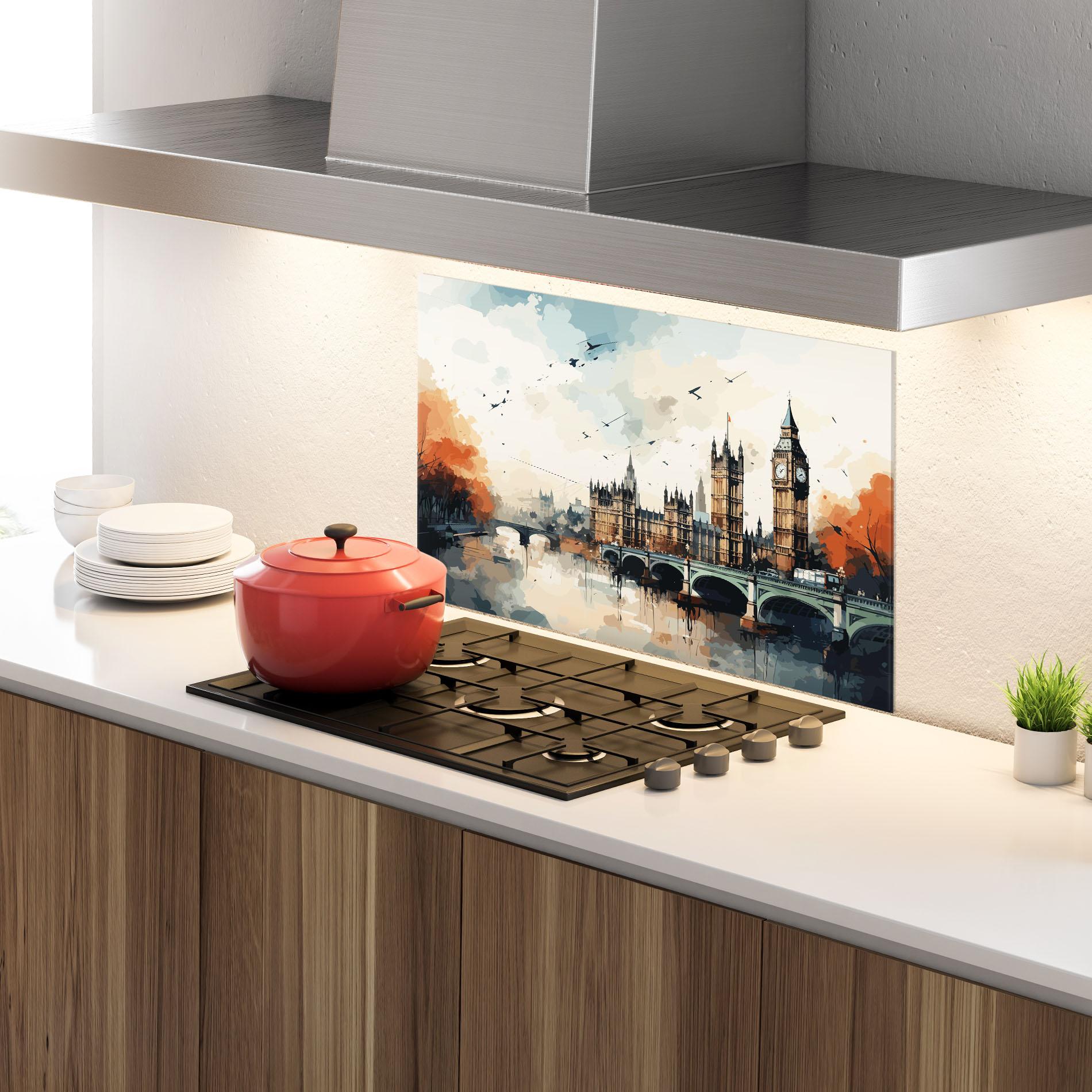 Konyhai üveg hátfal England Art mockup 4