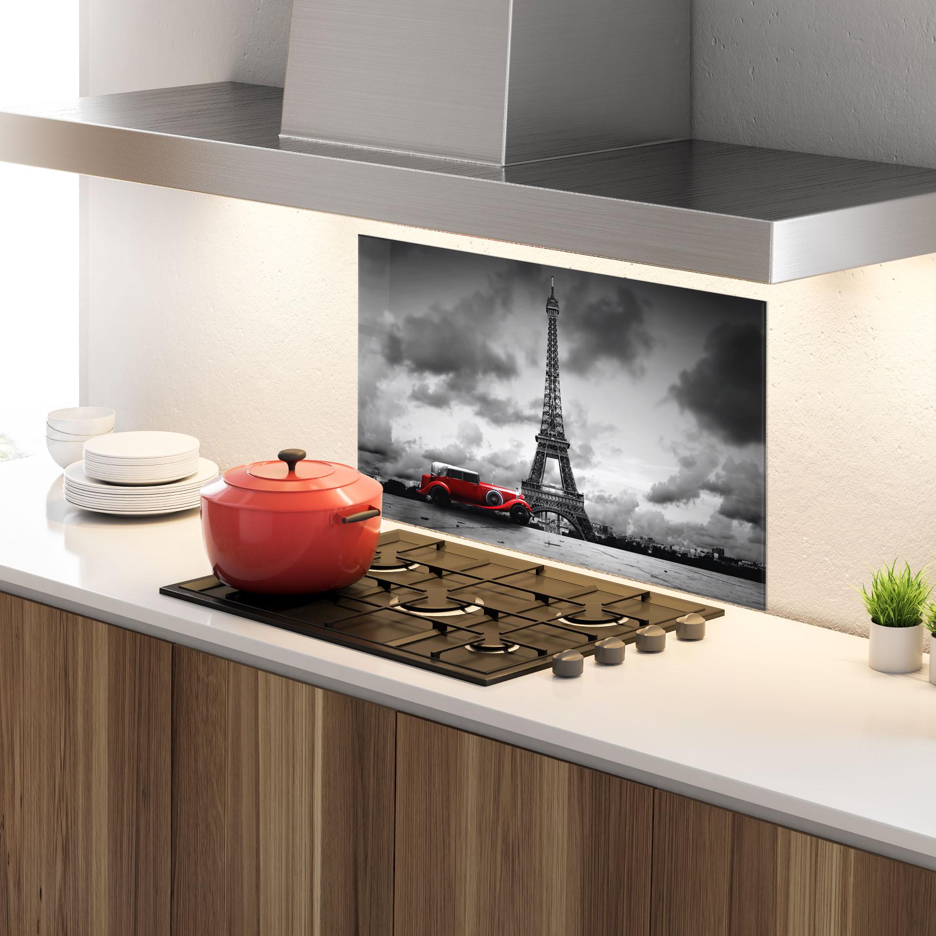 Konyhai üveg hátfal Vintage Paris mockup 4