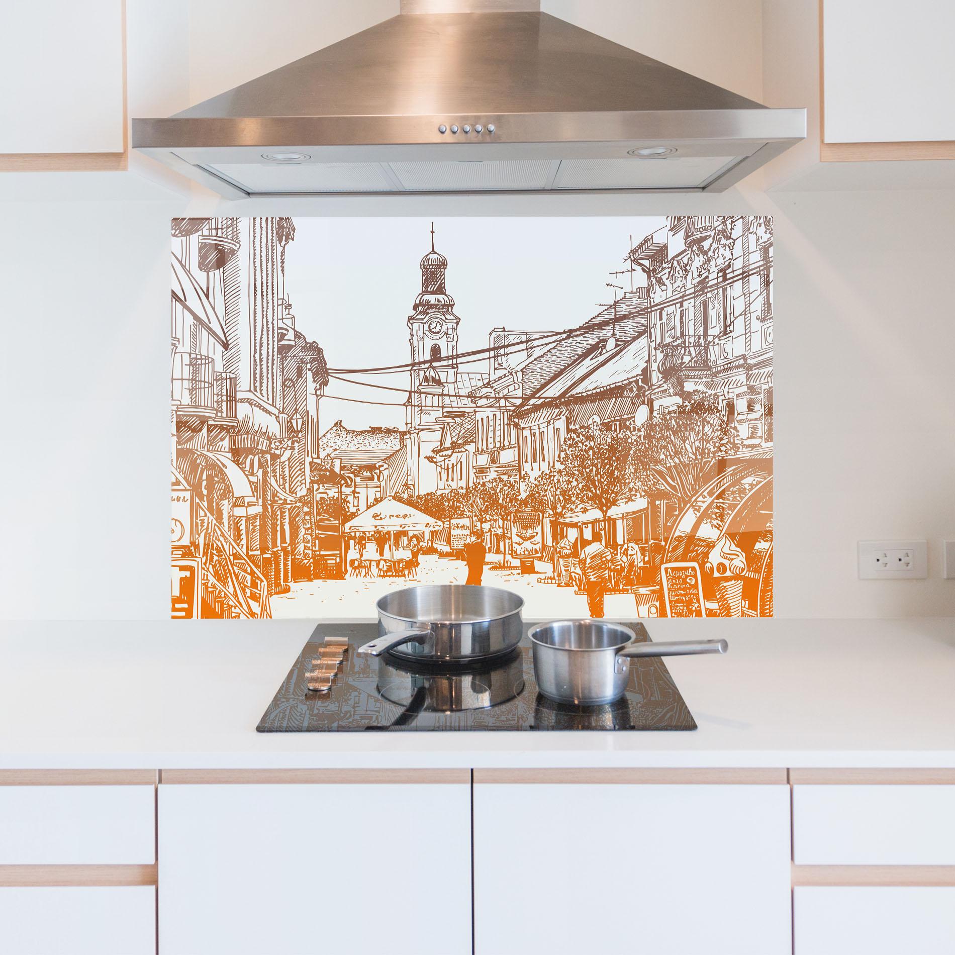 Konyhai üveg hátfal Cityscape Ukraine mockup 5