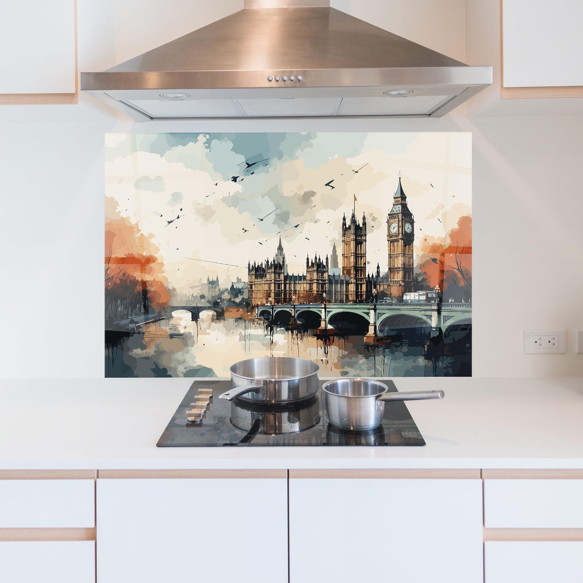 Konyhai üveg hátfal England Art mockup 5