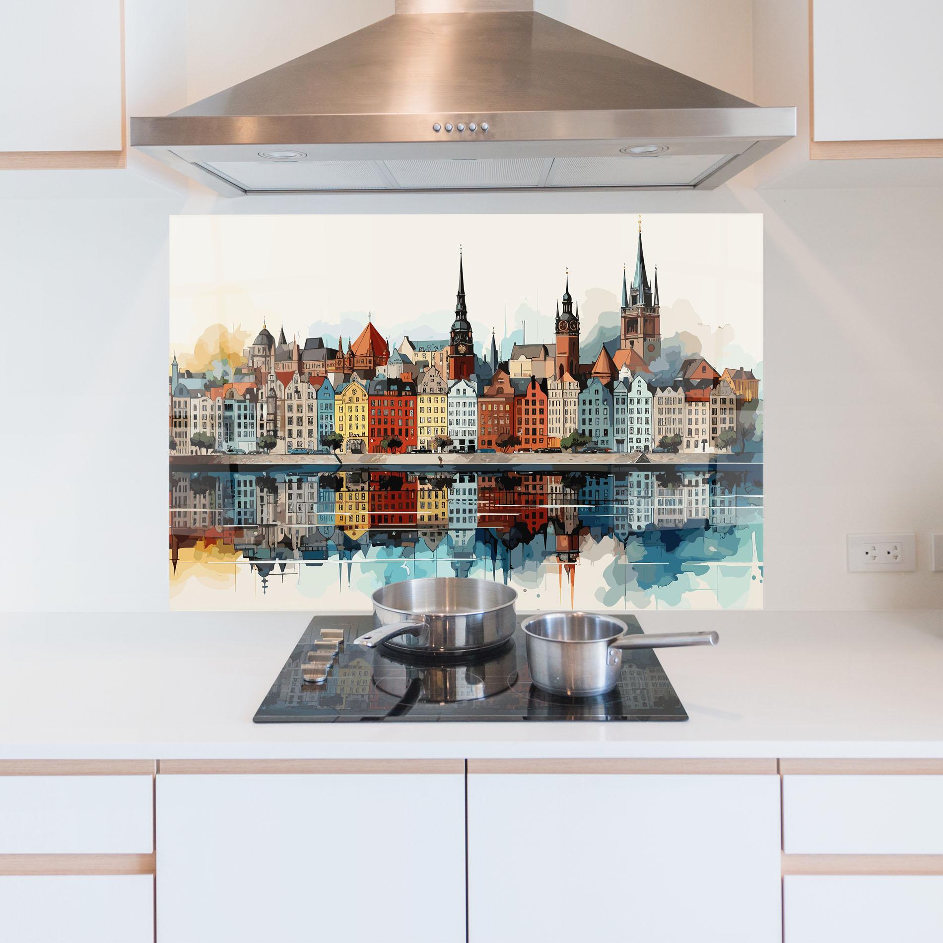 Konyhai üveg hátfal German Buildings mockup 5