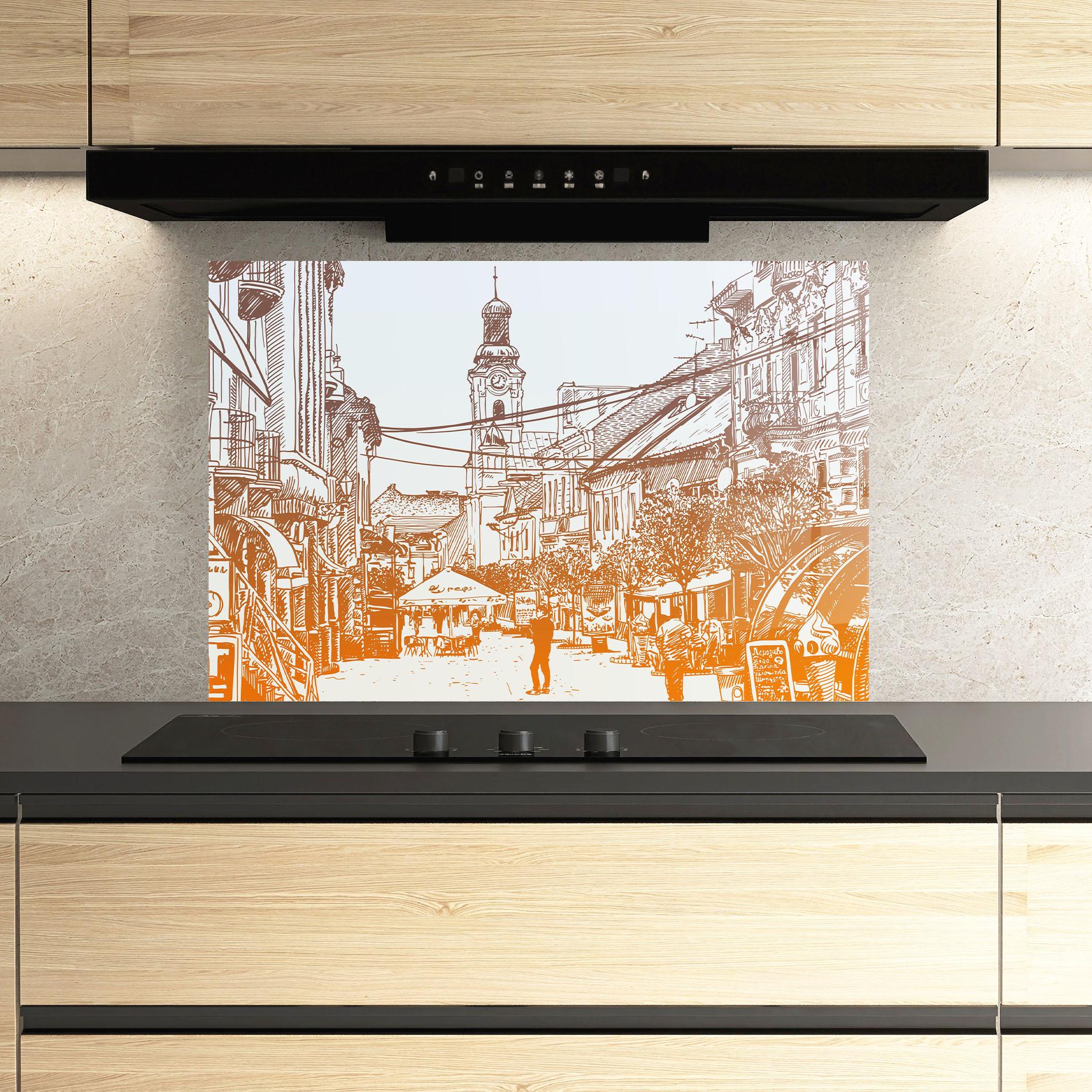 Konyhai üveg hátfal Cityscape Ukraine mockup 3