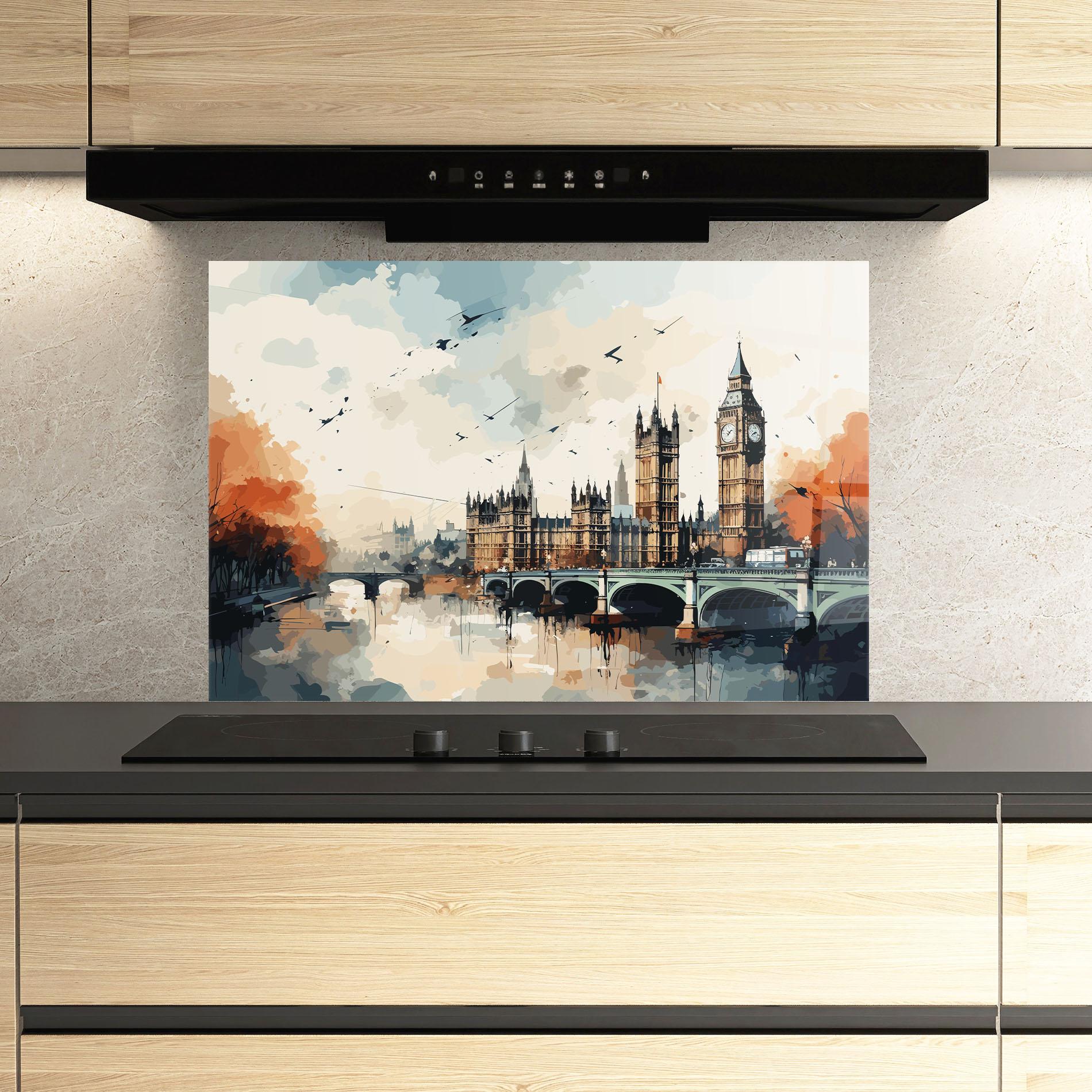 Konyhai üveg hátfal England Art mockup 3