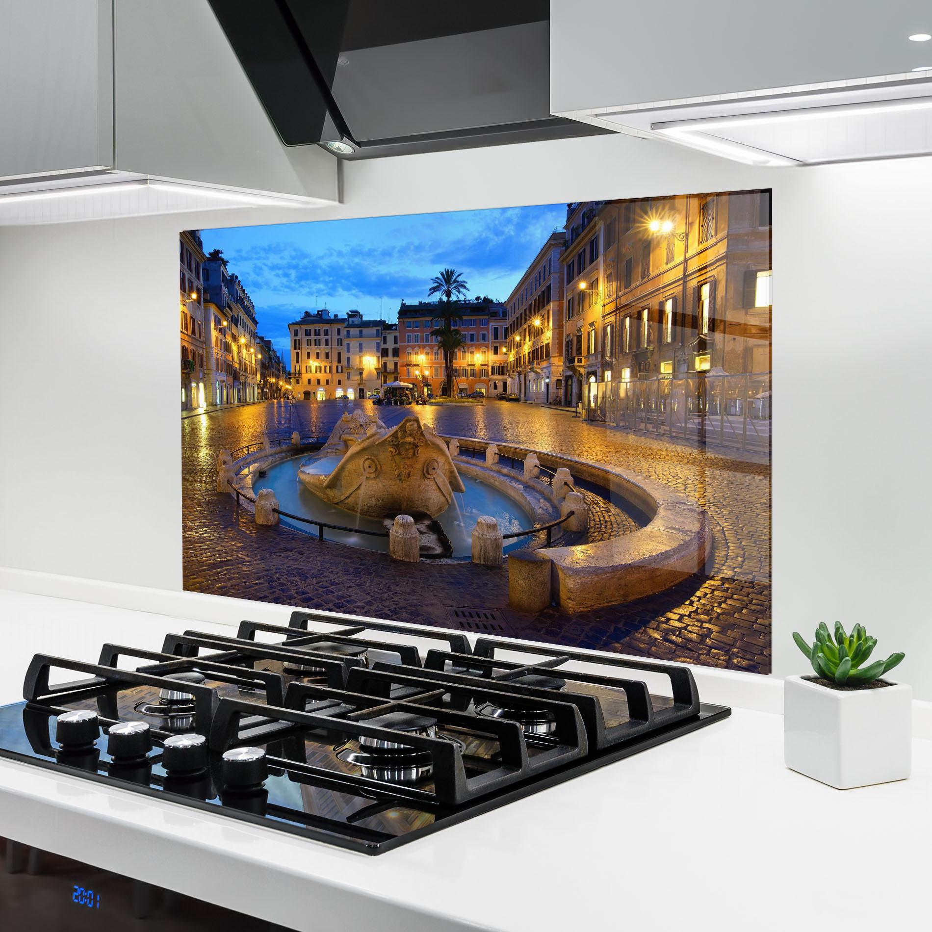 Konyhai üveg hátfal Barcaccia Rome mockup 6