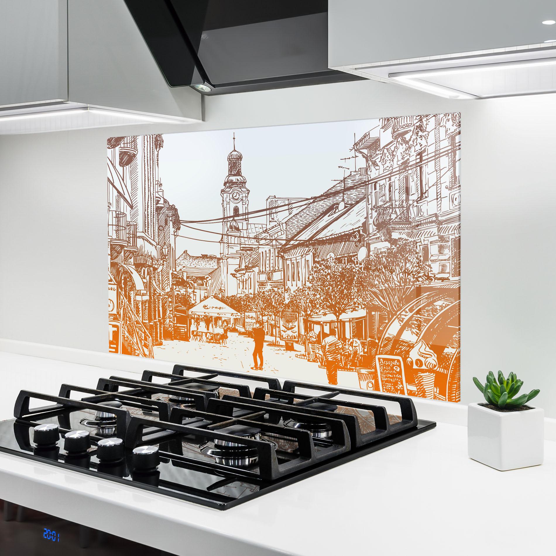 Konyhai üveg hátfal Cityscape Ukraine mockup 6