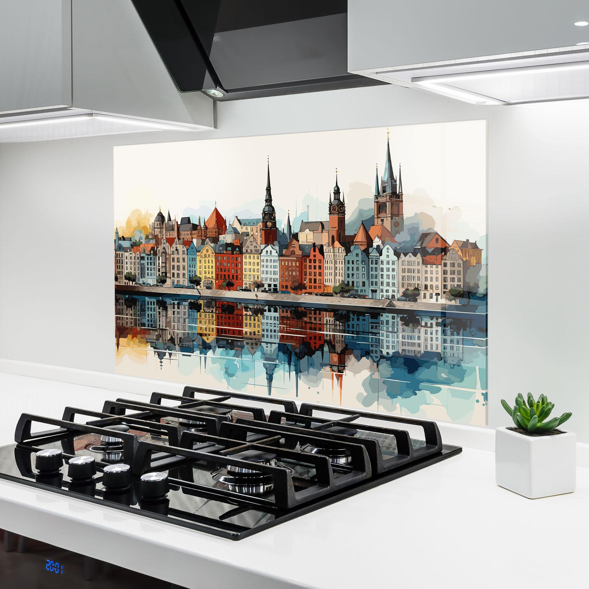 Konyhai üveg hátfal German Buildings mockup 6