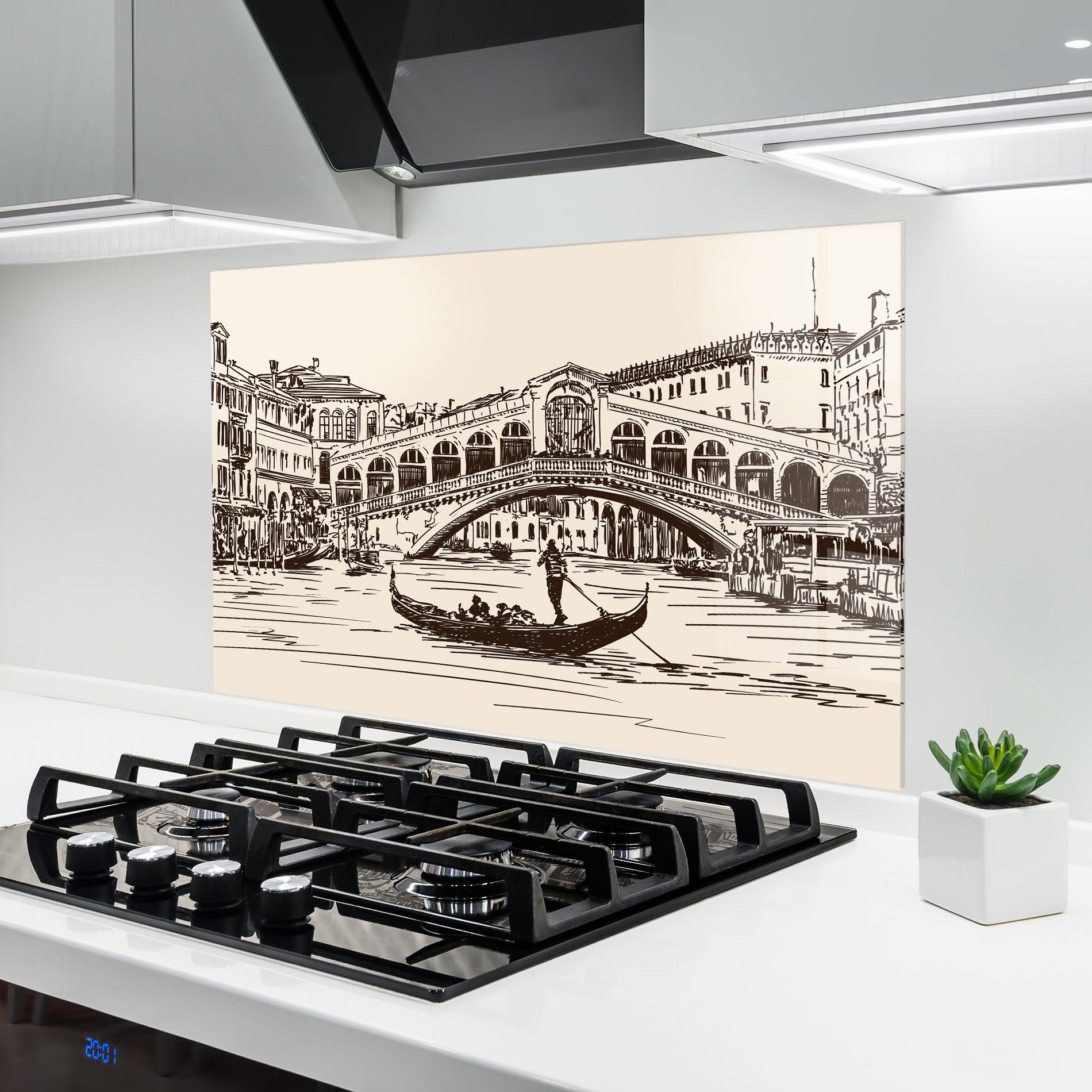 Konyhai üveg hátfal Rialto Bridge mockup 6