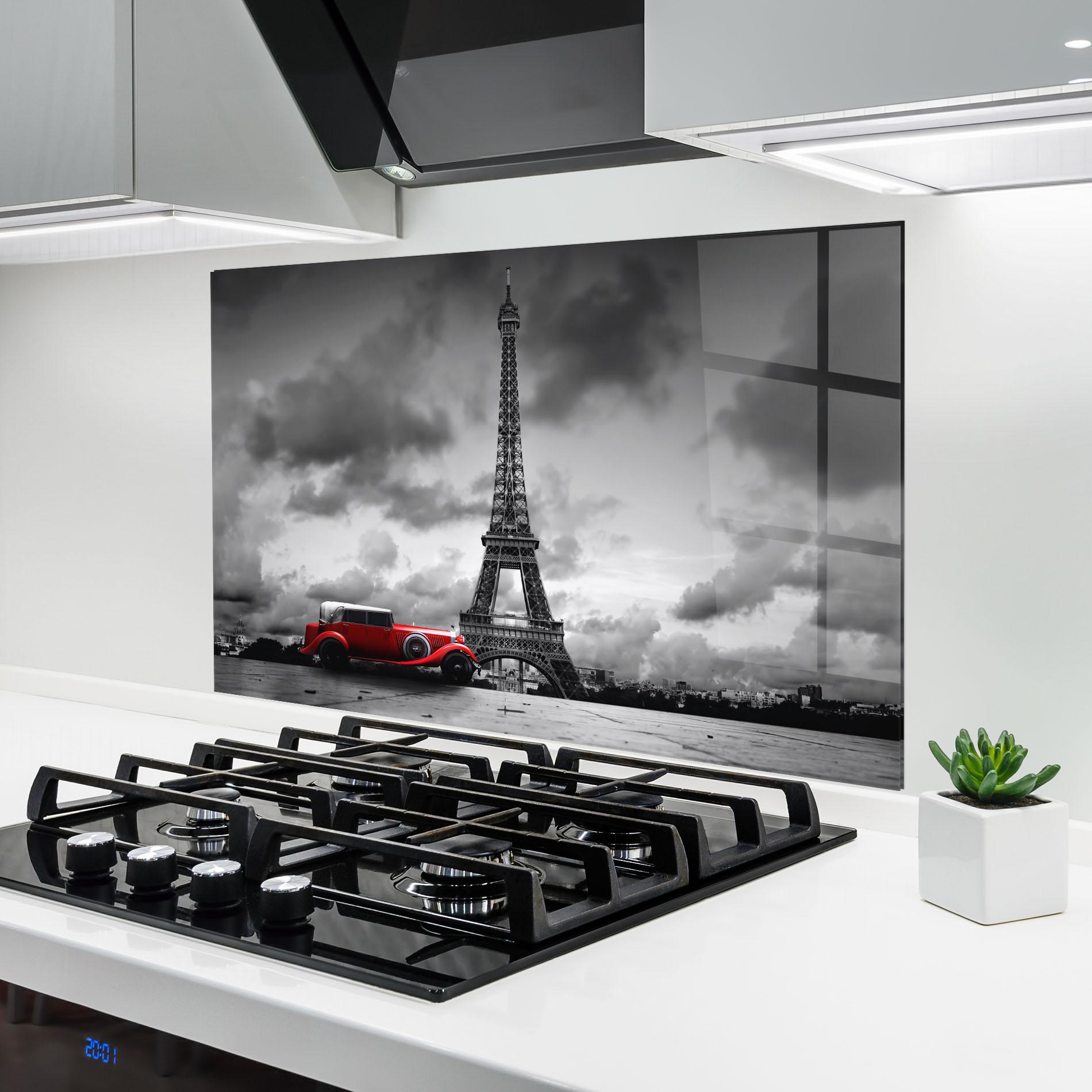 Konyhai üveg hátfal Vintage Paris mockup 6