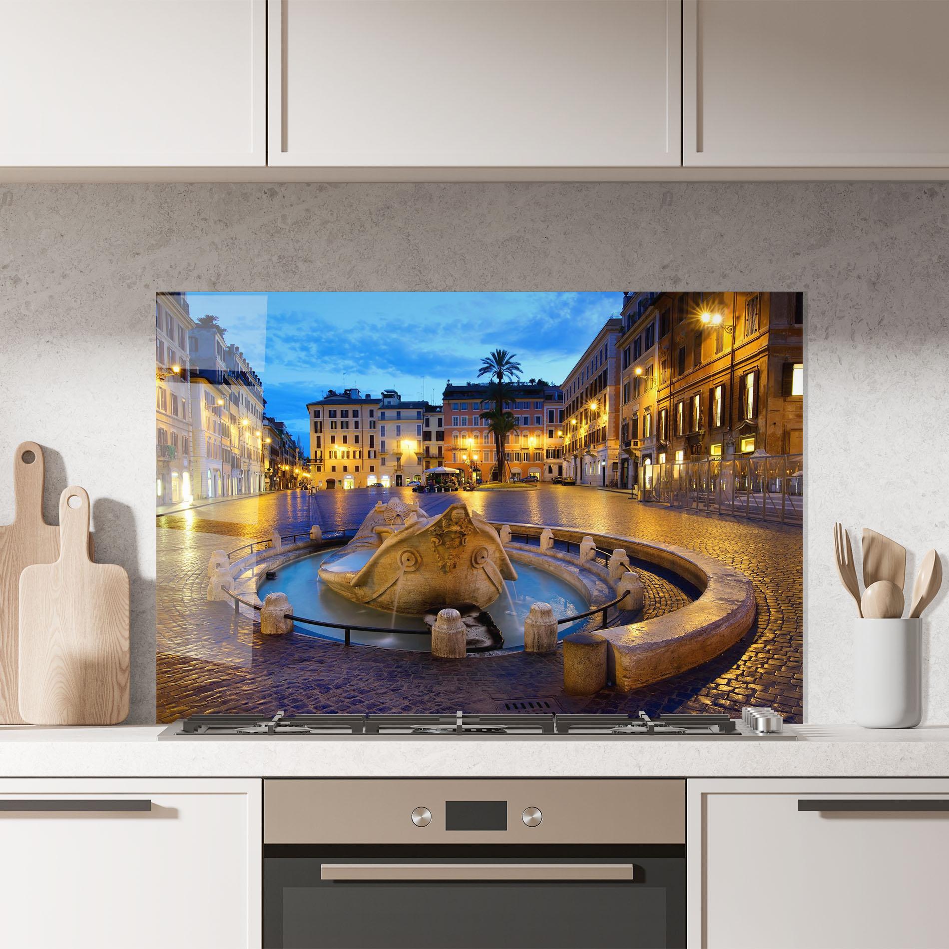 Konyhai üveg hátfal Barcaccia Rome mockup 7