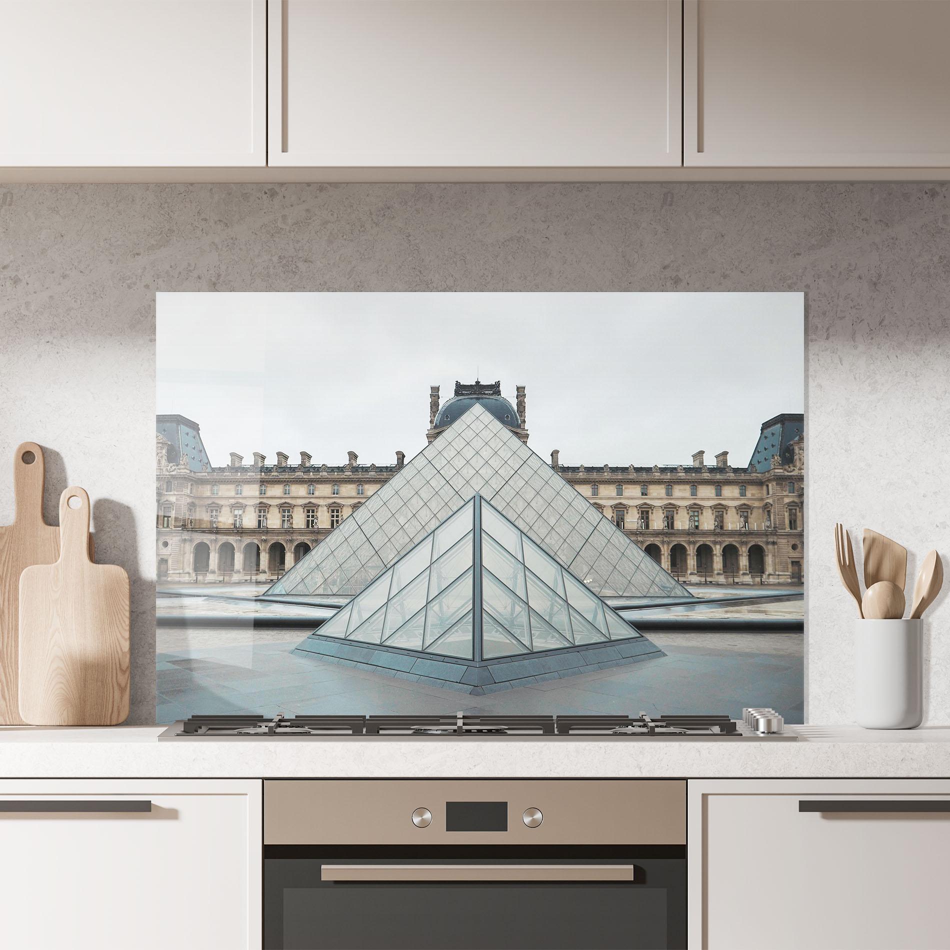 Konyhai üveg hátfal Beautiful Louvre mockup 7