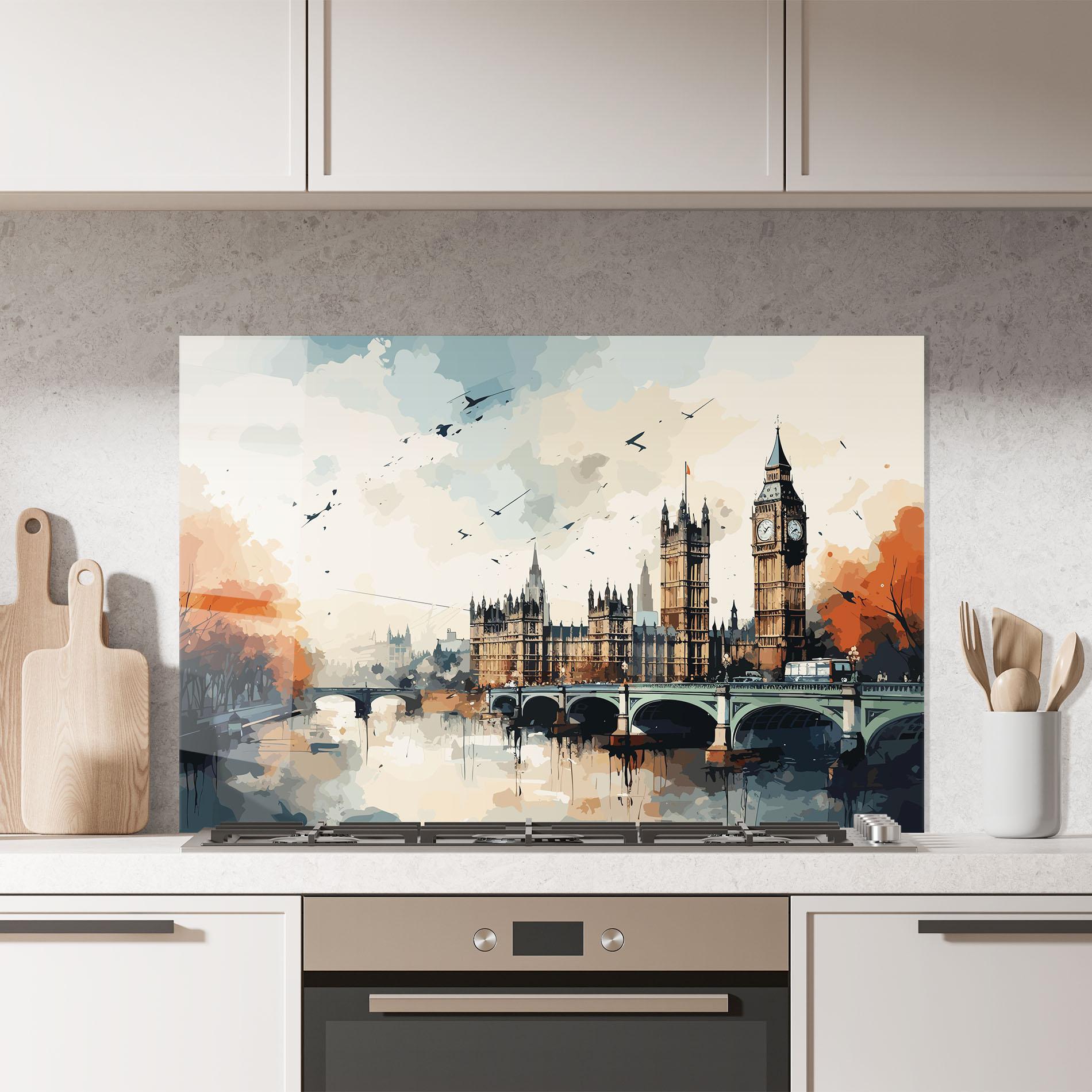 Konyhai üveg hátfal England Art mockup 7
