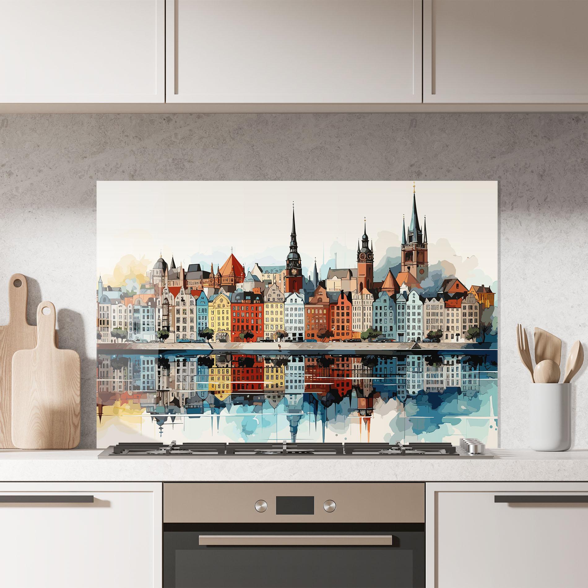 Konyhai üveg hátfal German Buildings mockup 7