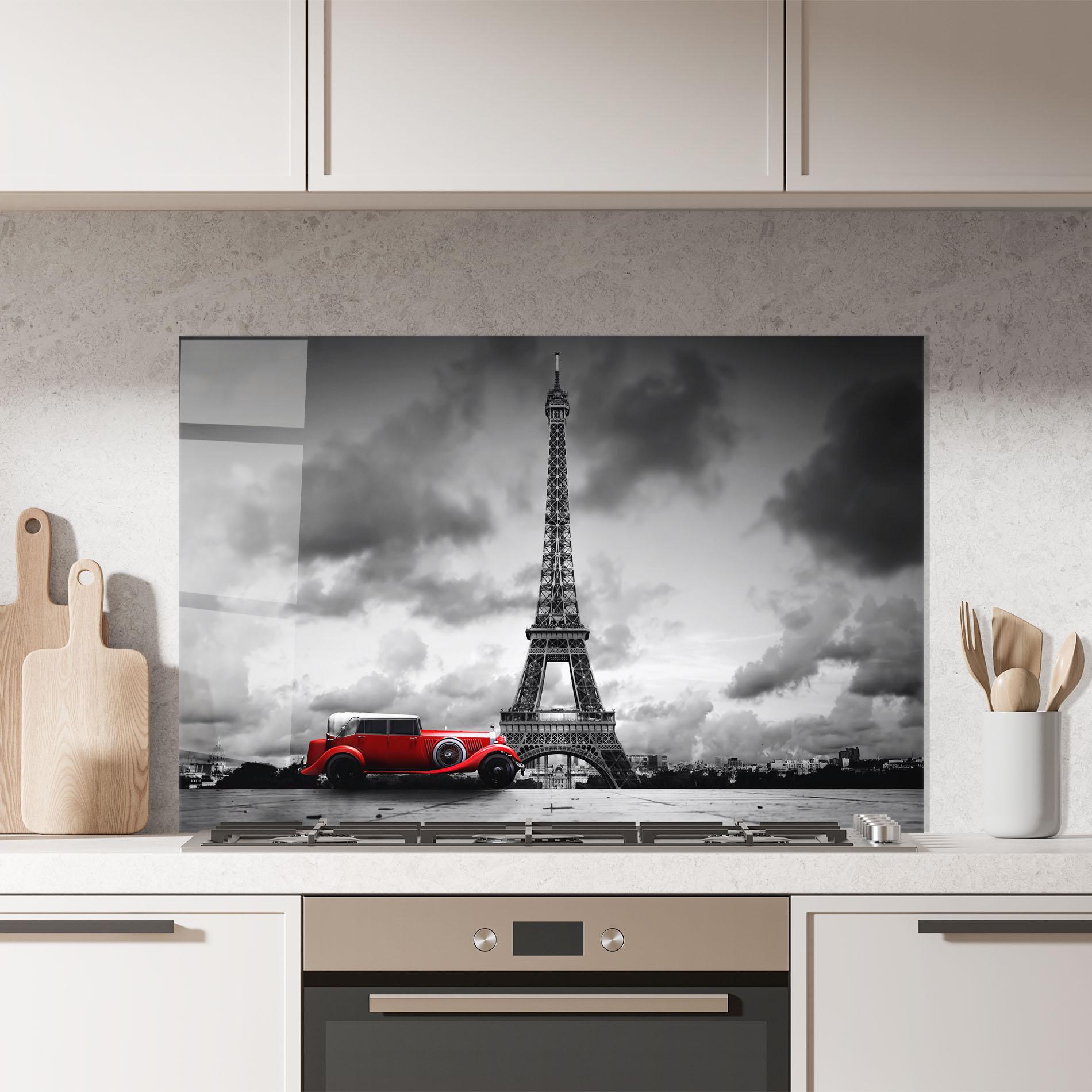 Konyhai üveg hátfal Vintage Paris mockup 7