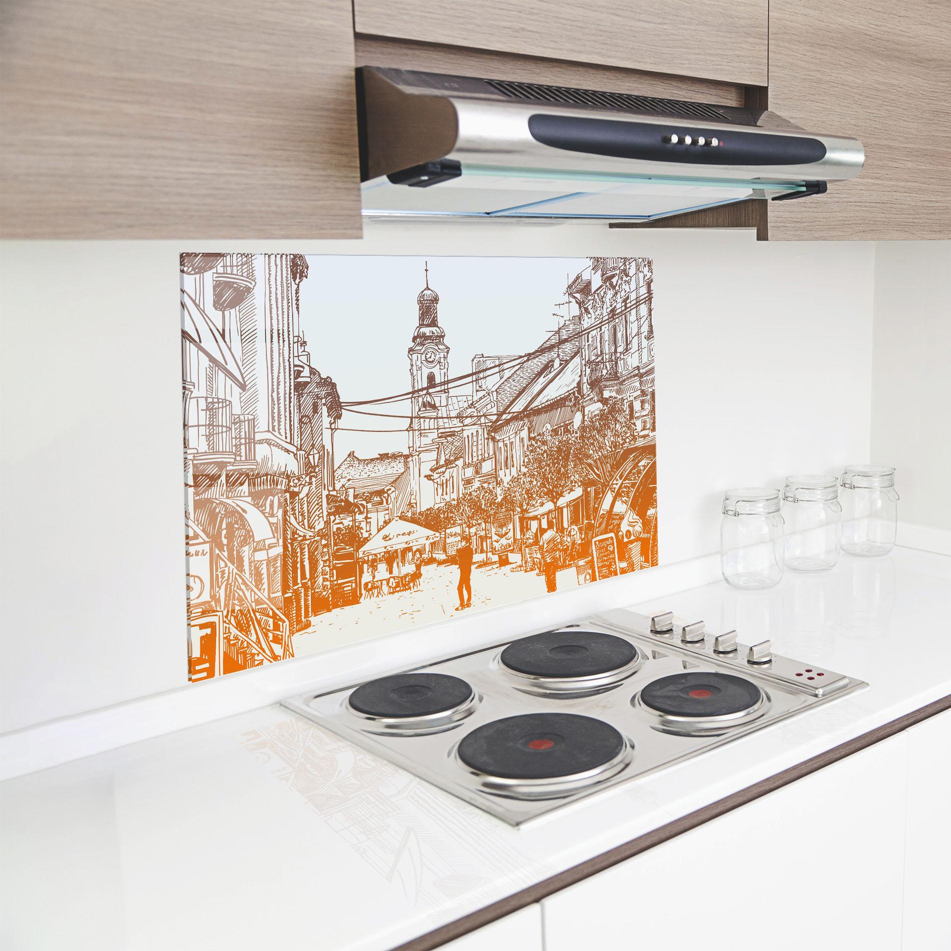 Konyhai üveg hátfal Cityscape Ukraine mockup 8