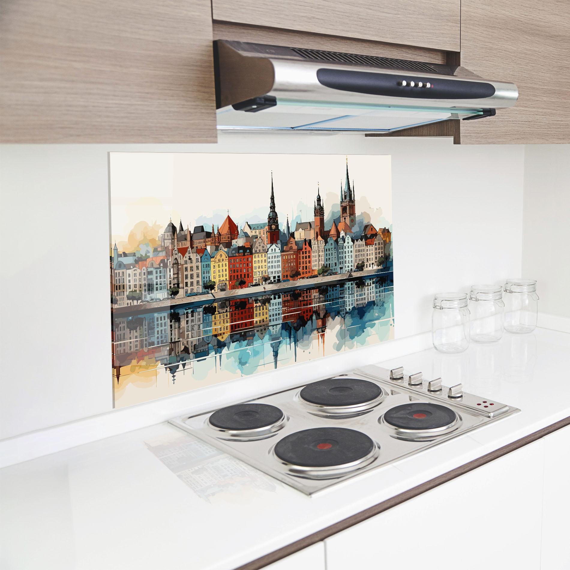 Konyhai üveg hátfal German Buildings mockup 8