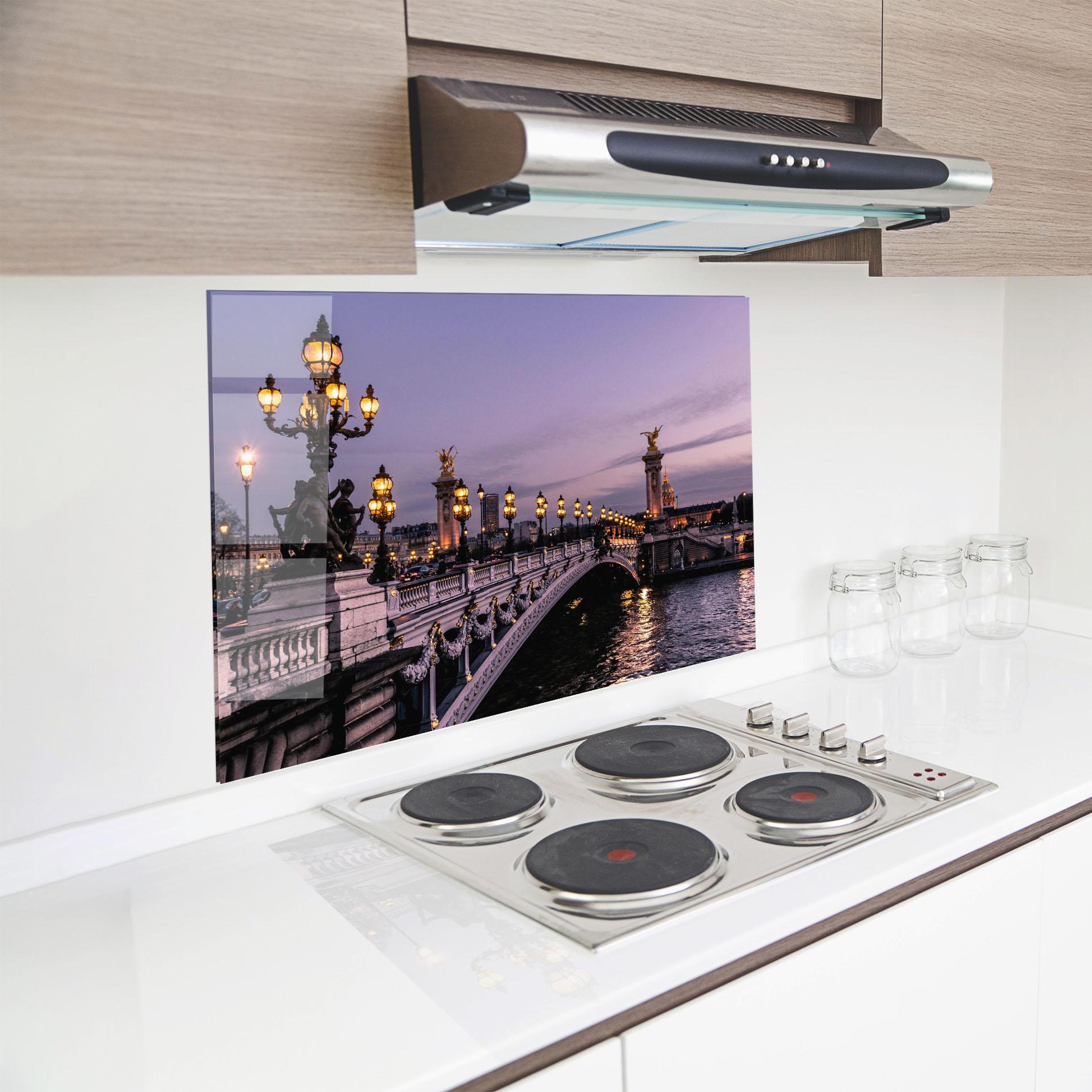 Konyhai üveg hátfal Paris Bidge mockup 8