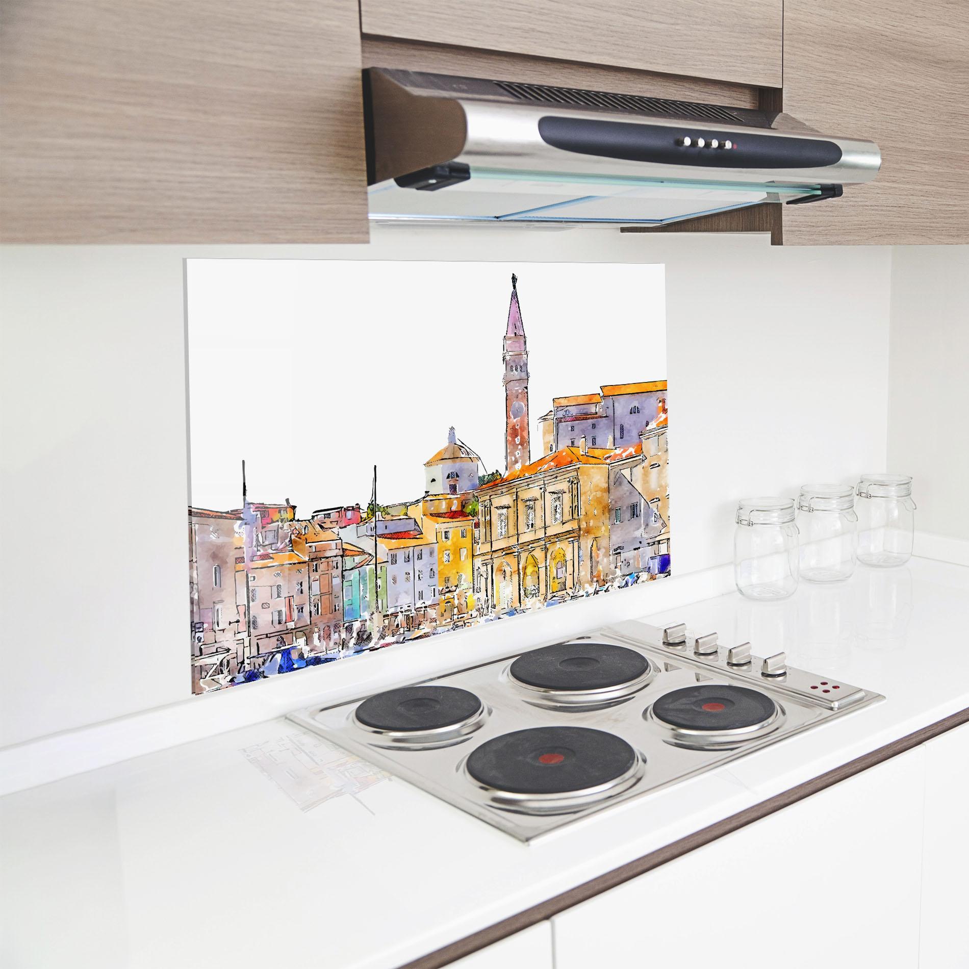 Konyhai üveg hátfal Piran Slovenia mockup 8