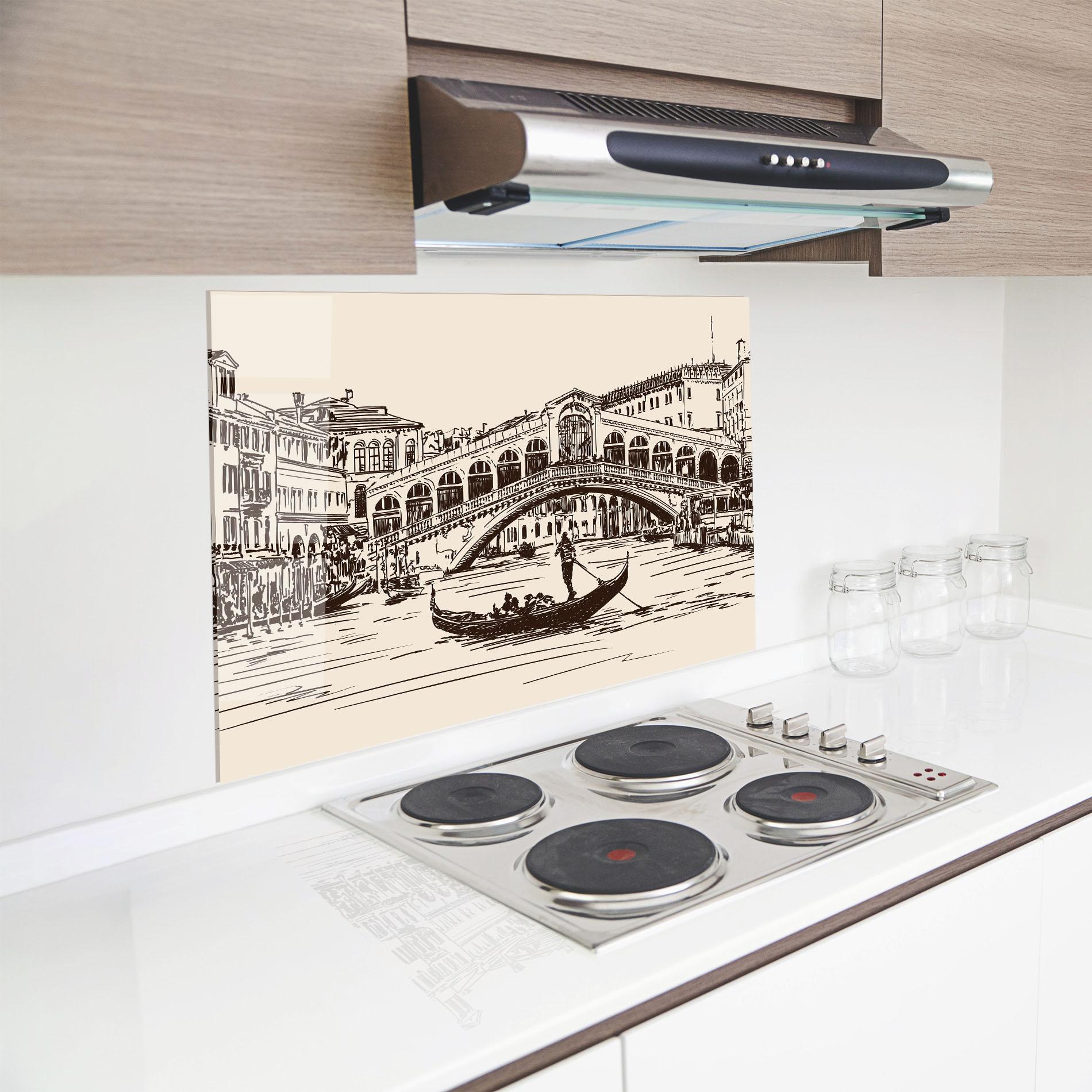 Konyhai üveg hátfal Rialto Bridge mockup 8