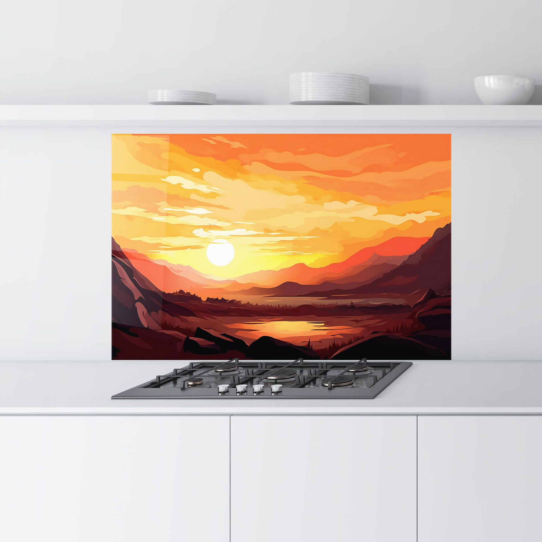 Beautiful Sunset Illustration mockup 9