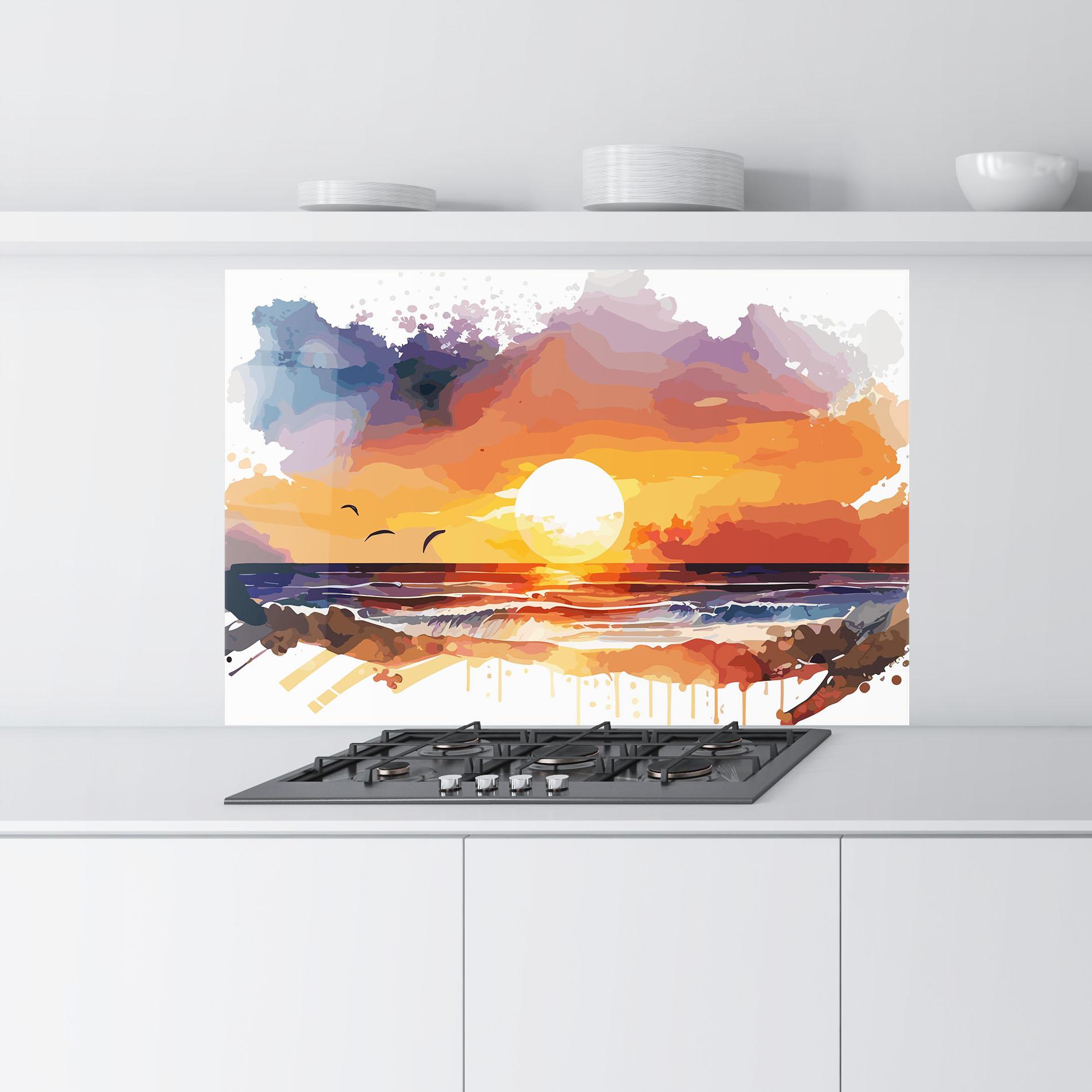 Konyhai üveg hátfal Sunset Art mockup 9