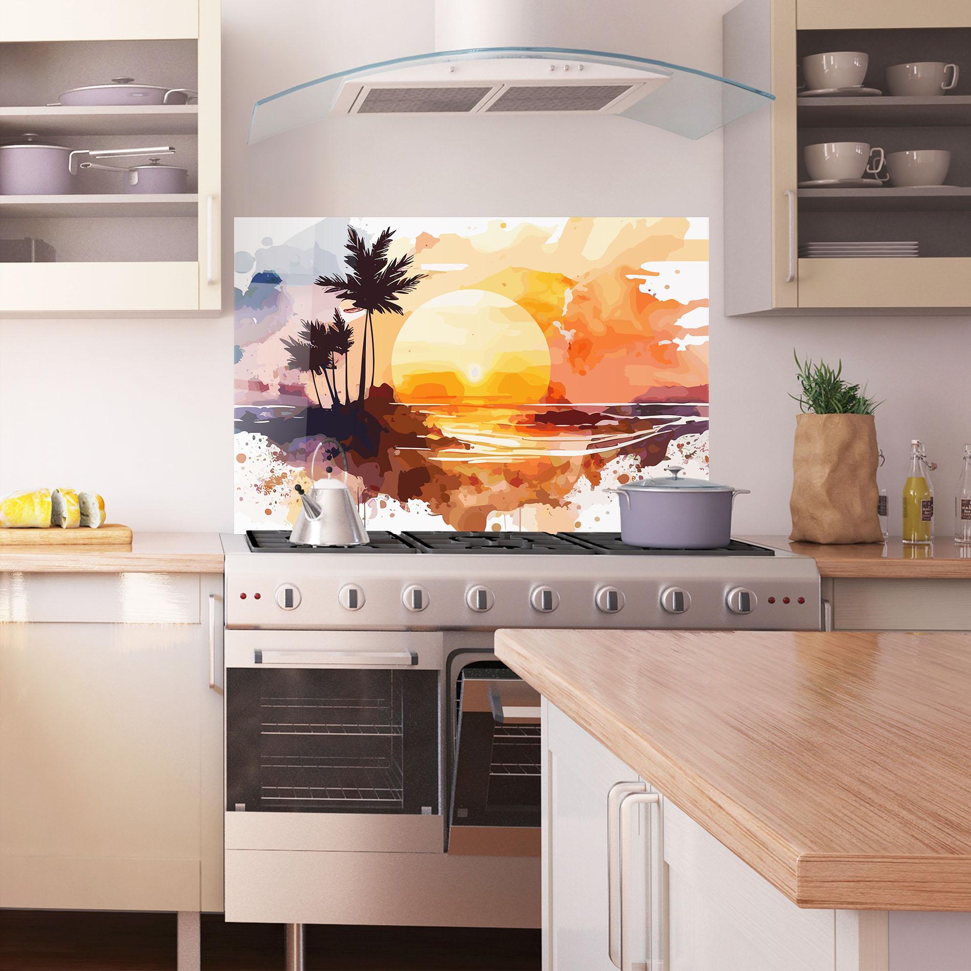 Konyhai üveg hátfal Beautiful Sunrise mockup 1