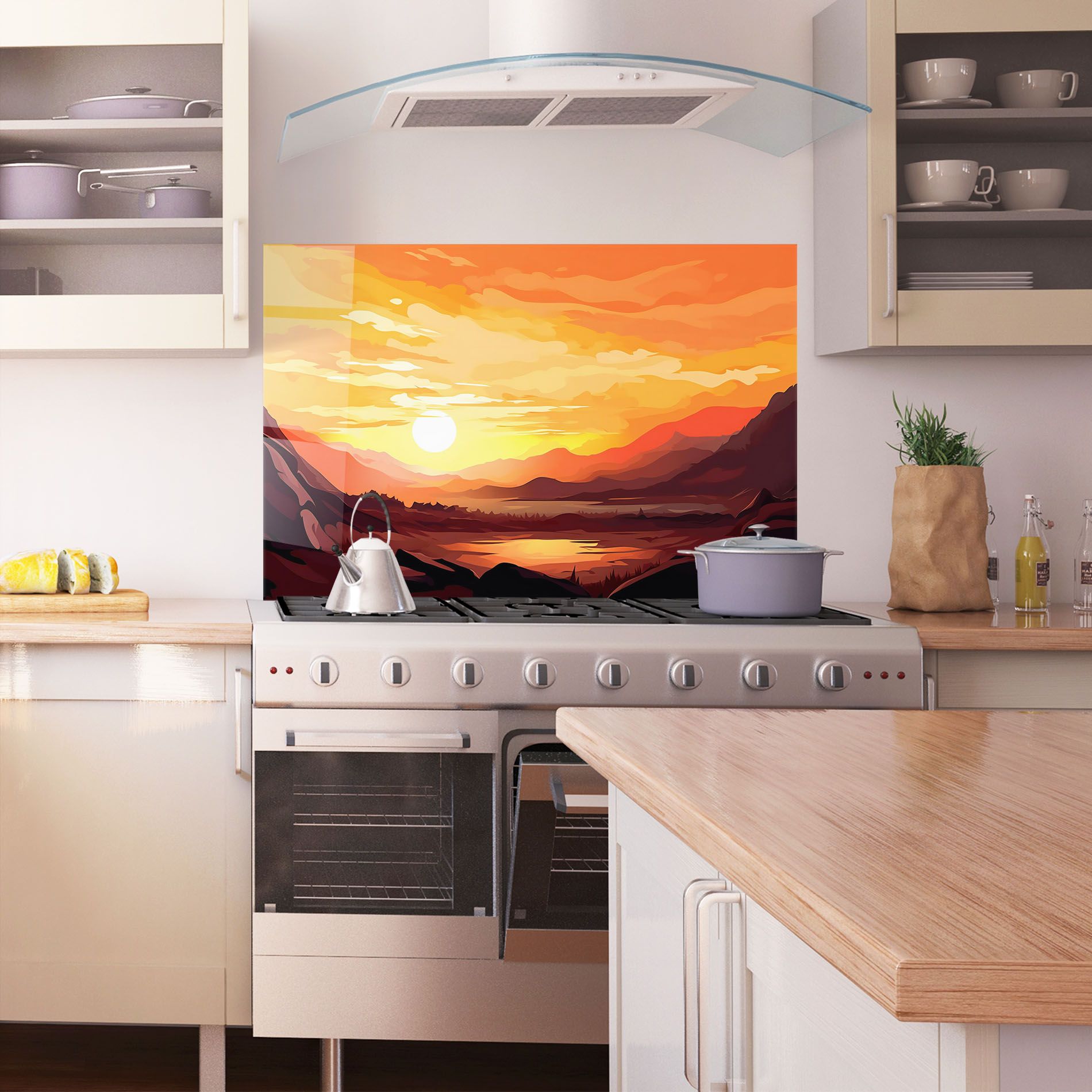 Beautiful Sunset Illustration mockup 1