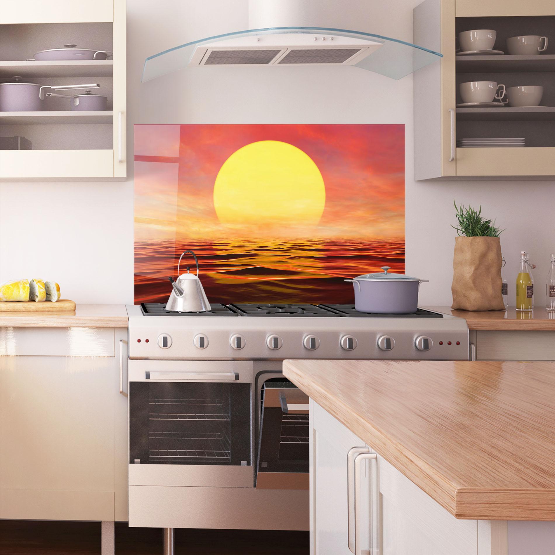 Konyhai üveg hátfal Clouds Reflection Sky mockup 1