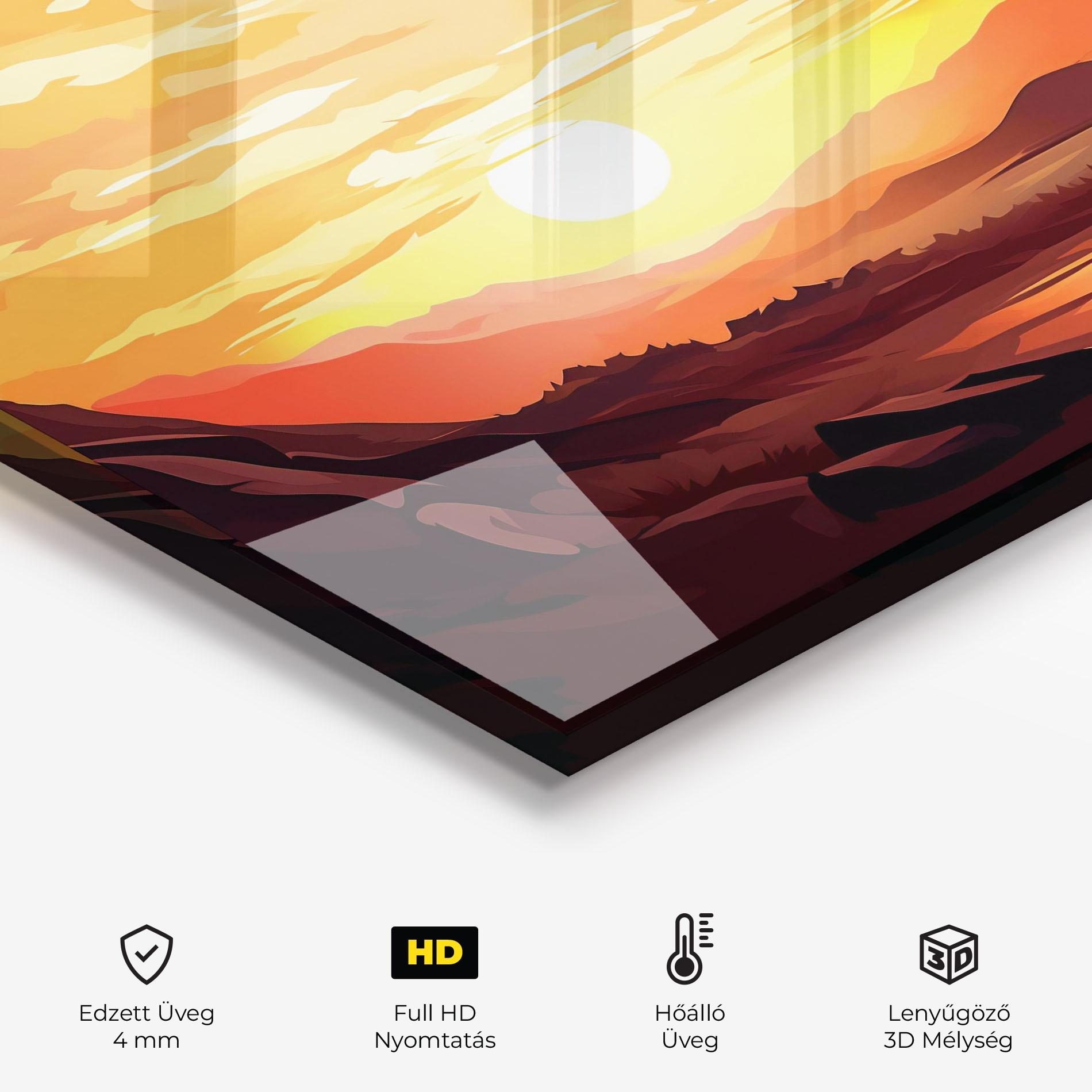 Konyhai üveg hátfal Beautiful Sunset Illustration mockup 2