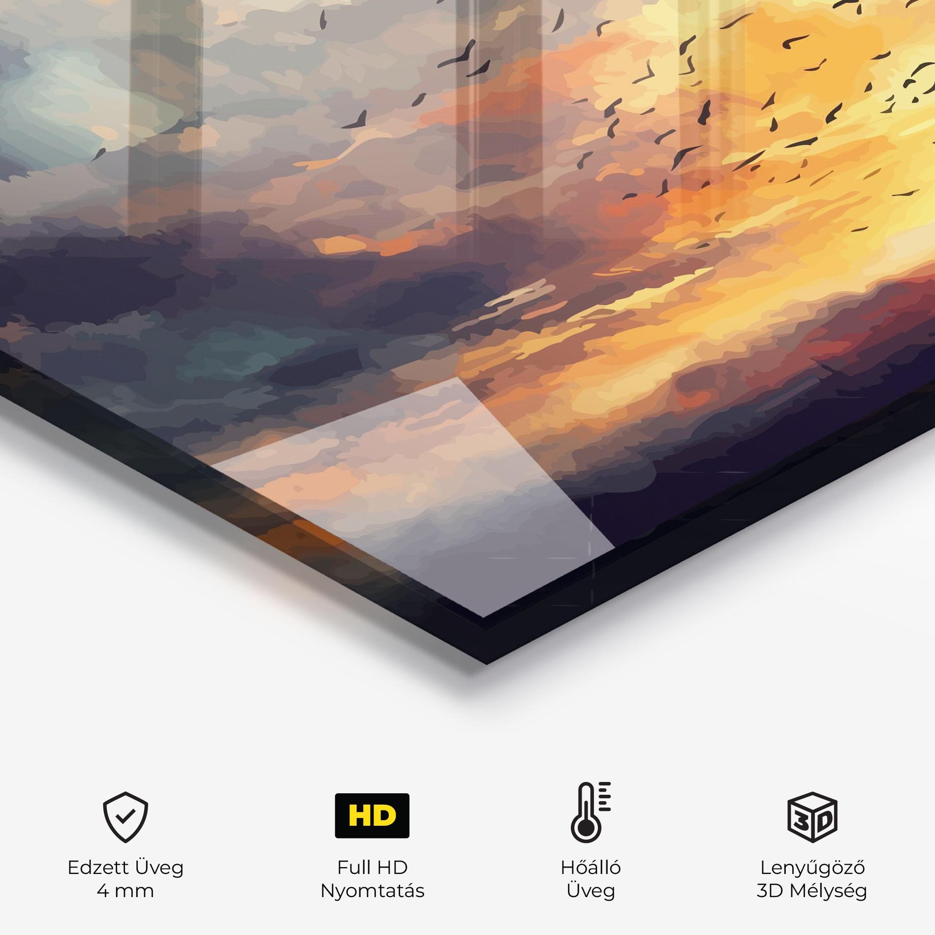 Konyhai üveg hátfal Majestic Sunset mockup 2