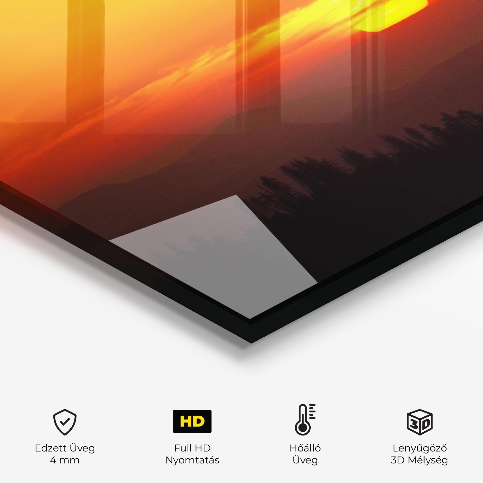 Konyhai üveg hátfal Pretty Sun View mockup 2