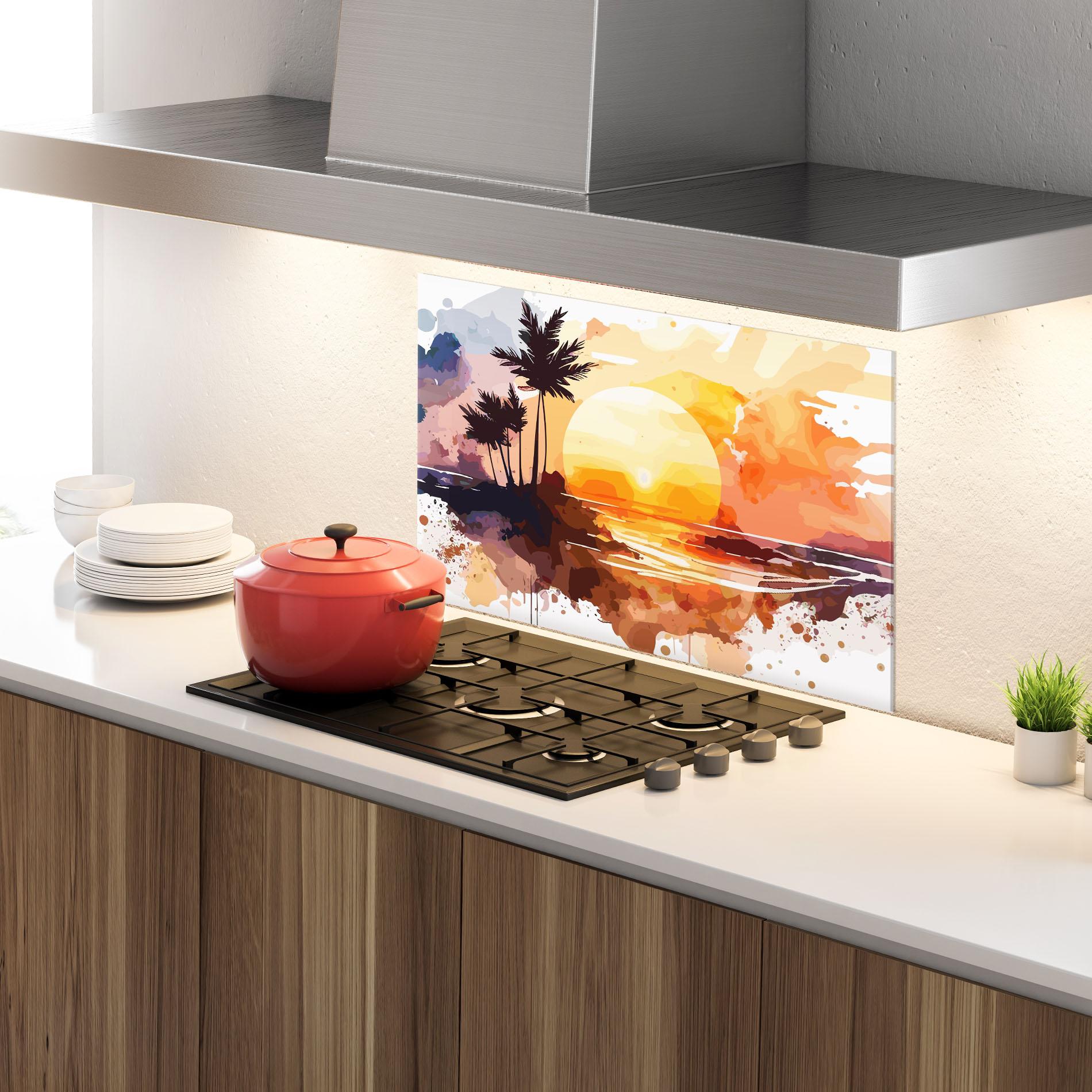 Konyhai üveg hátfal Beautiful Sunrise mockup 4