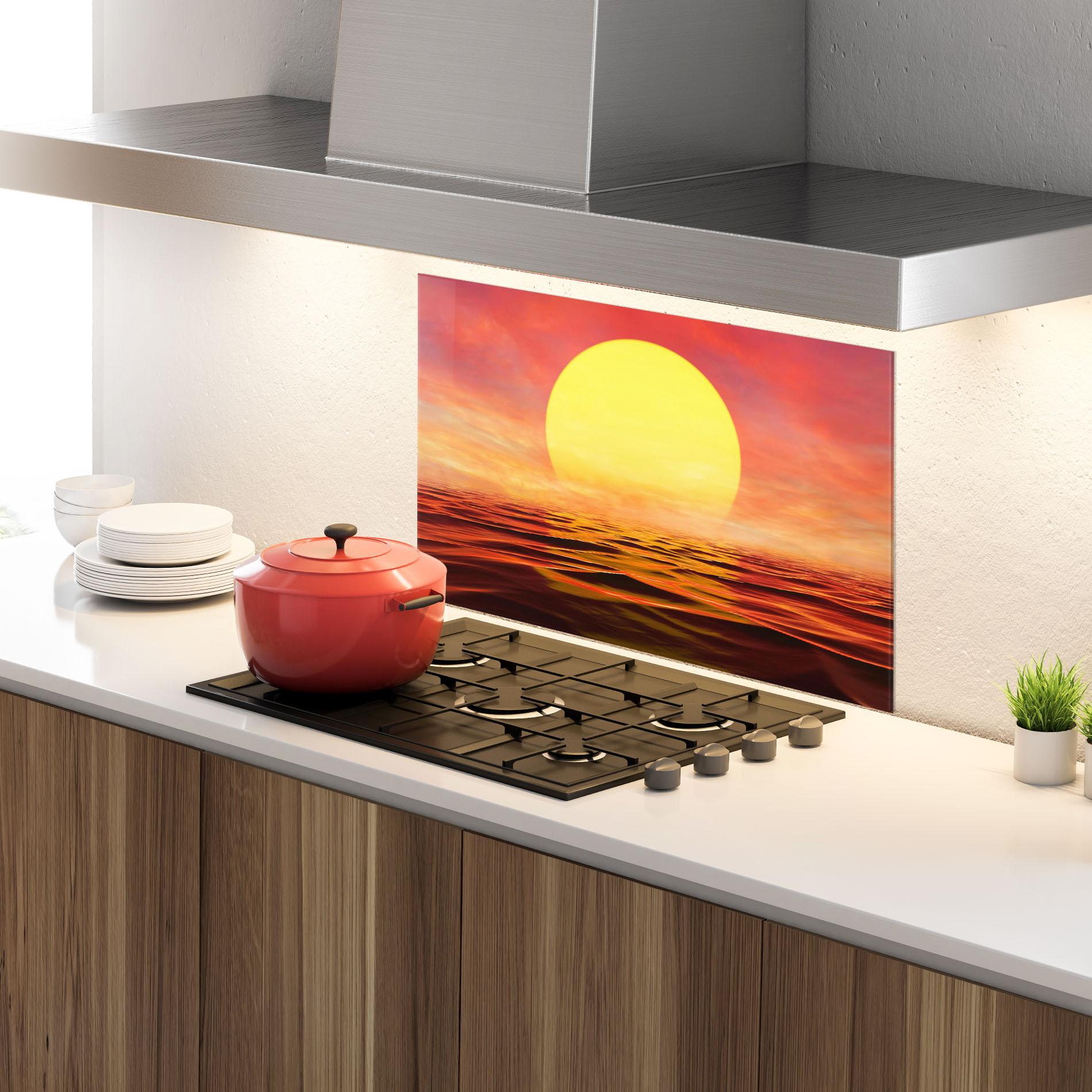 Konyhai üveg hátfal Clouds Reflection Sky mockup 4