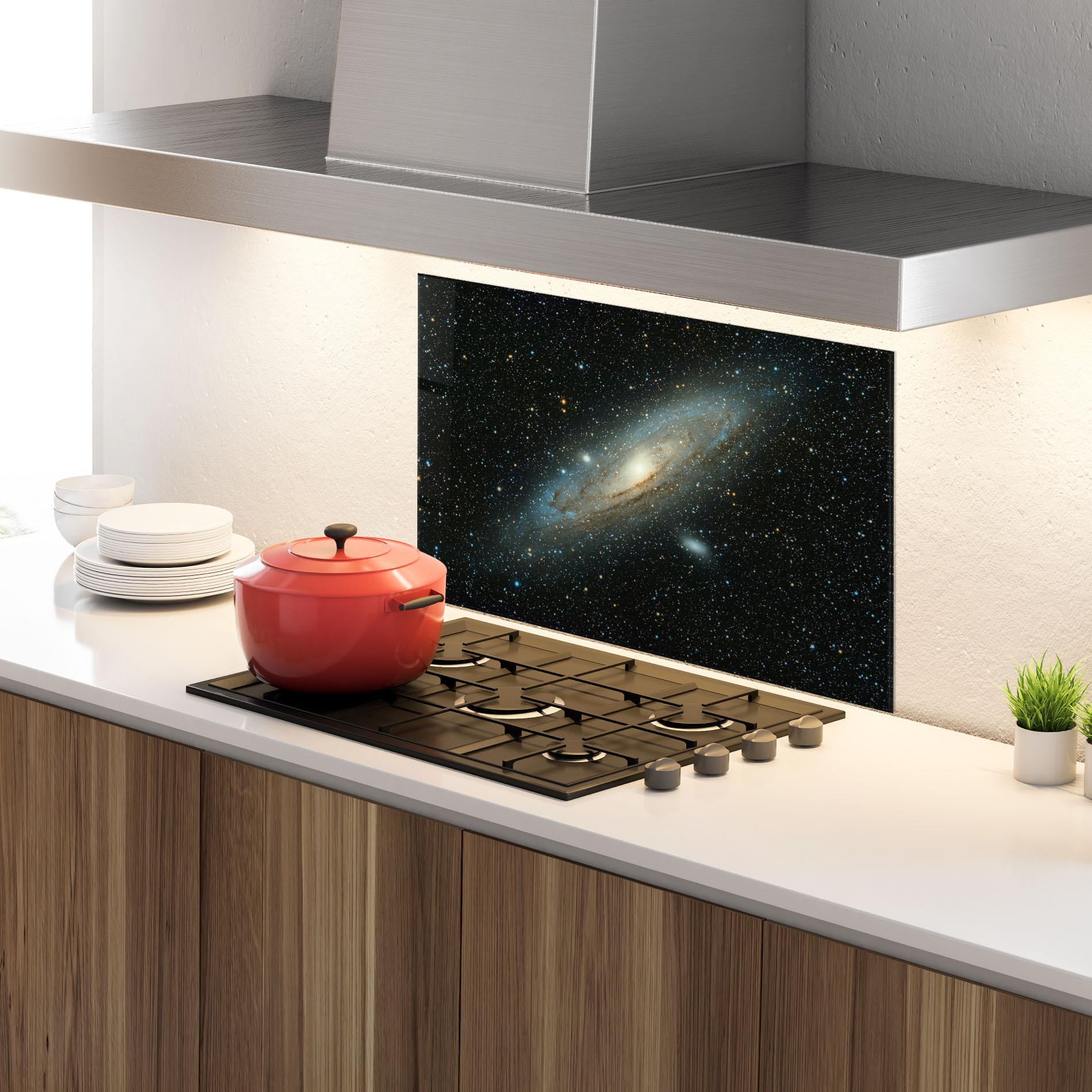 Konyhai üveg hátfal Galaxy Stars mockup 4