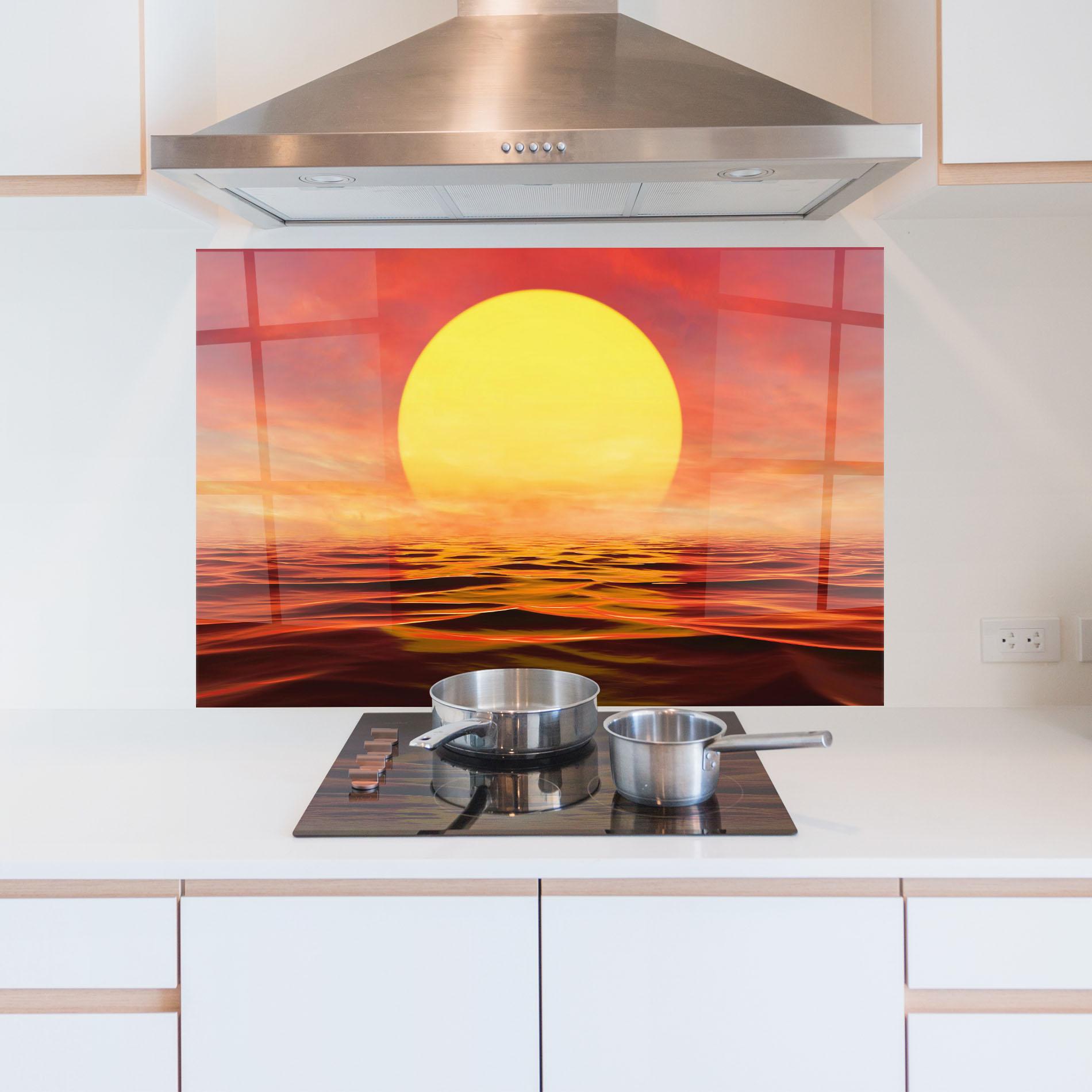 Konyhai üveg hátfal Clouds Reflection Sky mockup 5