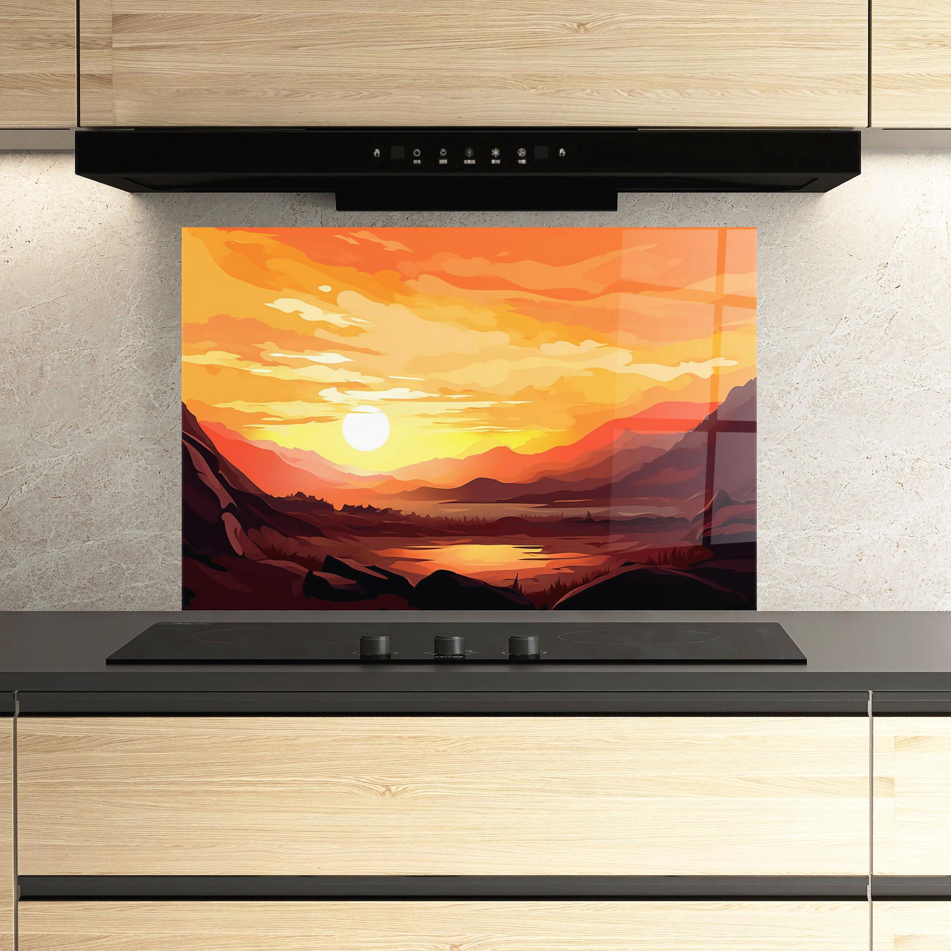 Konyhai üveg hátfal Beautiful Sunset Illustration mockup 3