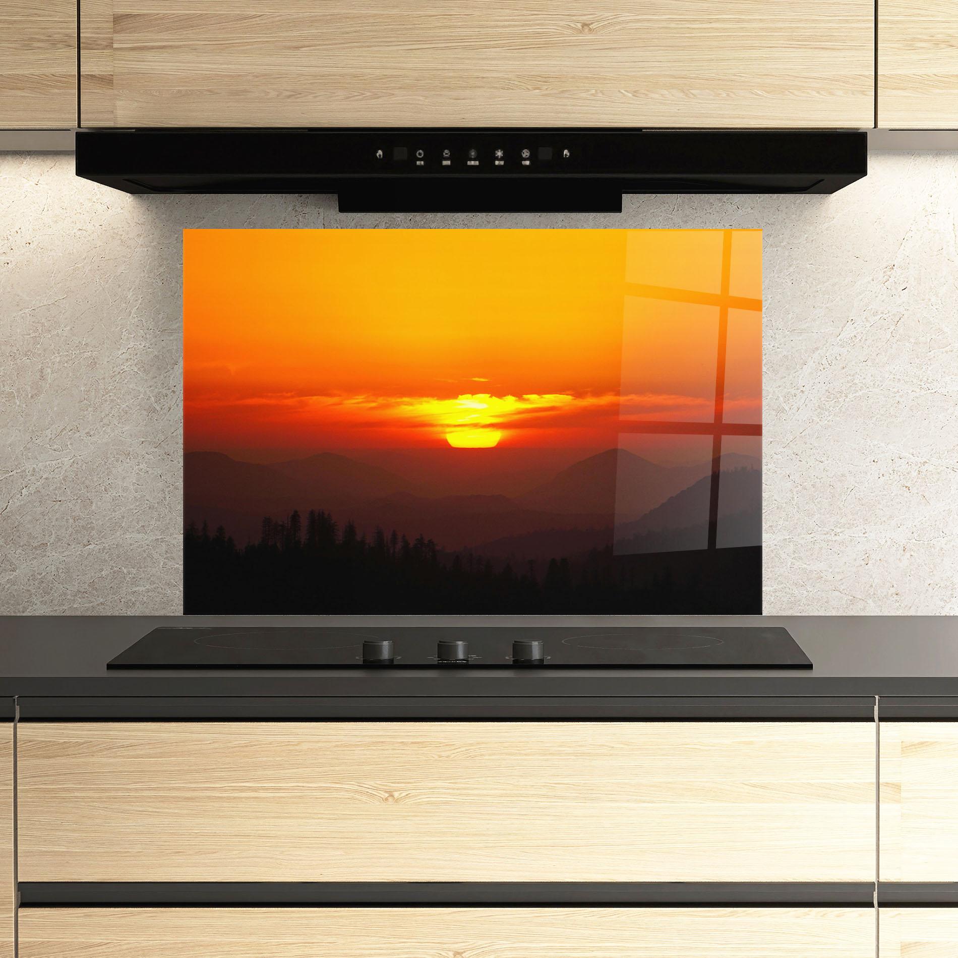 Konyhai üveg hátfal Pretty Sun View mockup 3