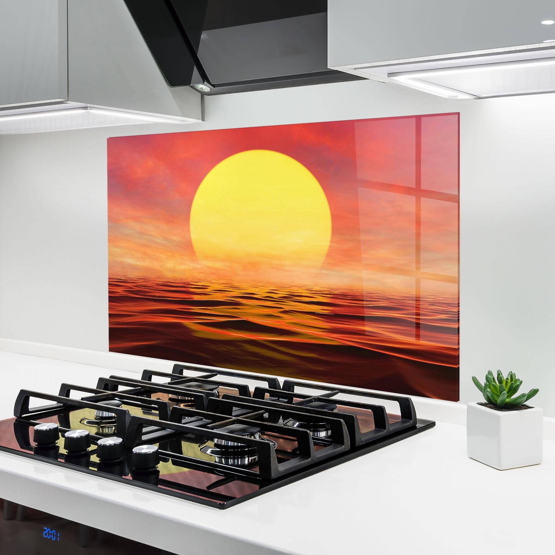 Konyhai üveg hátfal Clouds Reflection Sky mockup 6