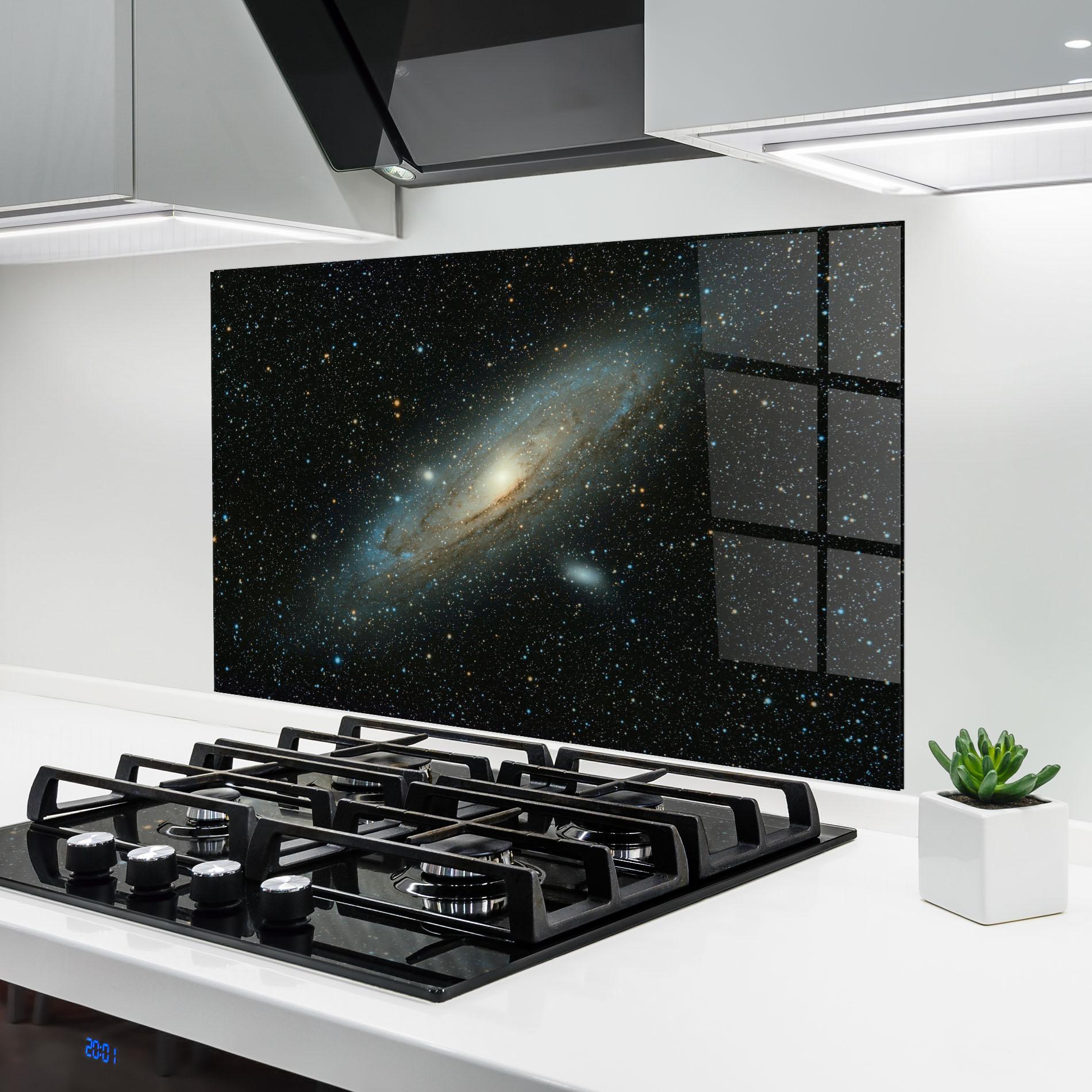 Konyhai üveg hátfal Galaxy Stars mockup 6