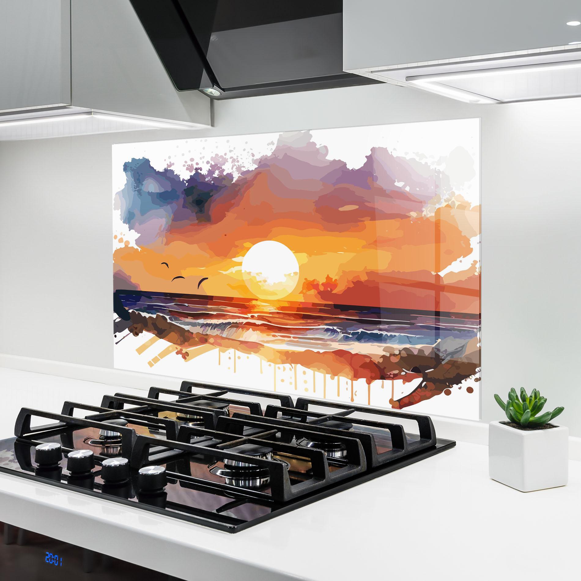 Konyhai üveg hátfal Sunset Art mockup 6