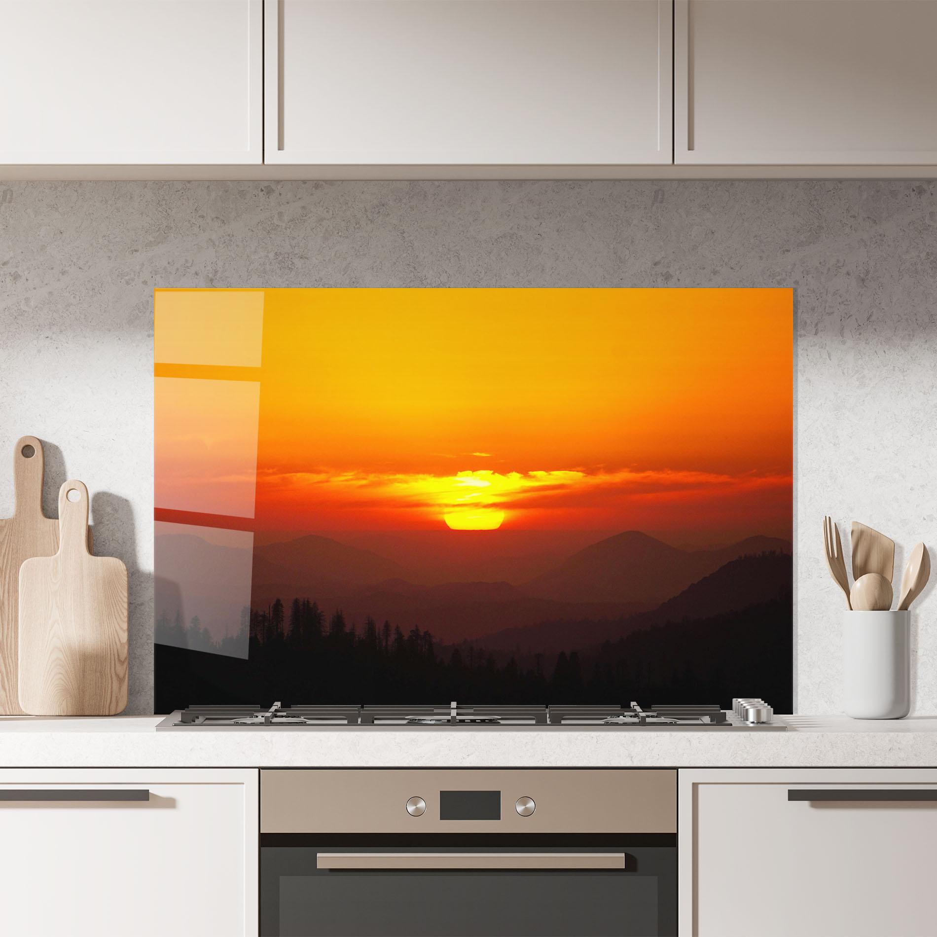 Konyhai üveg hátfal Pretty Sun View mockup 7