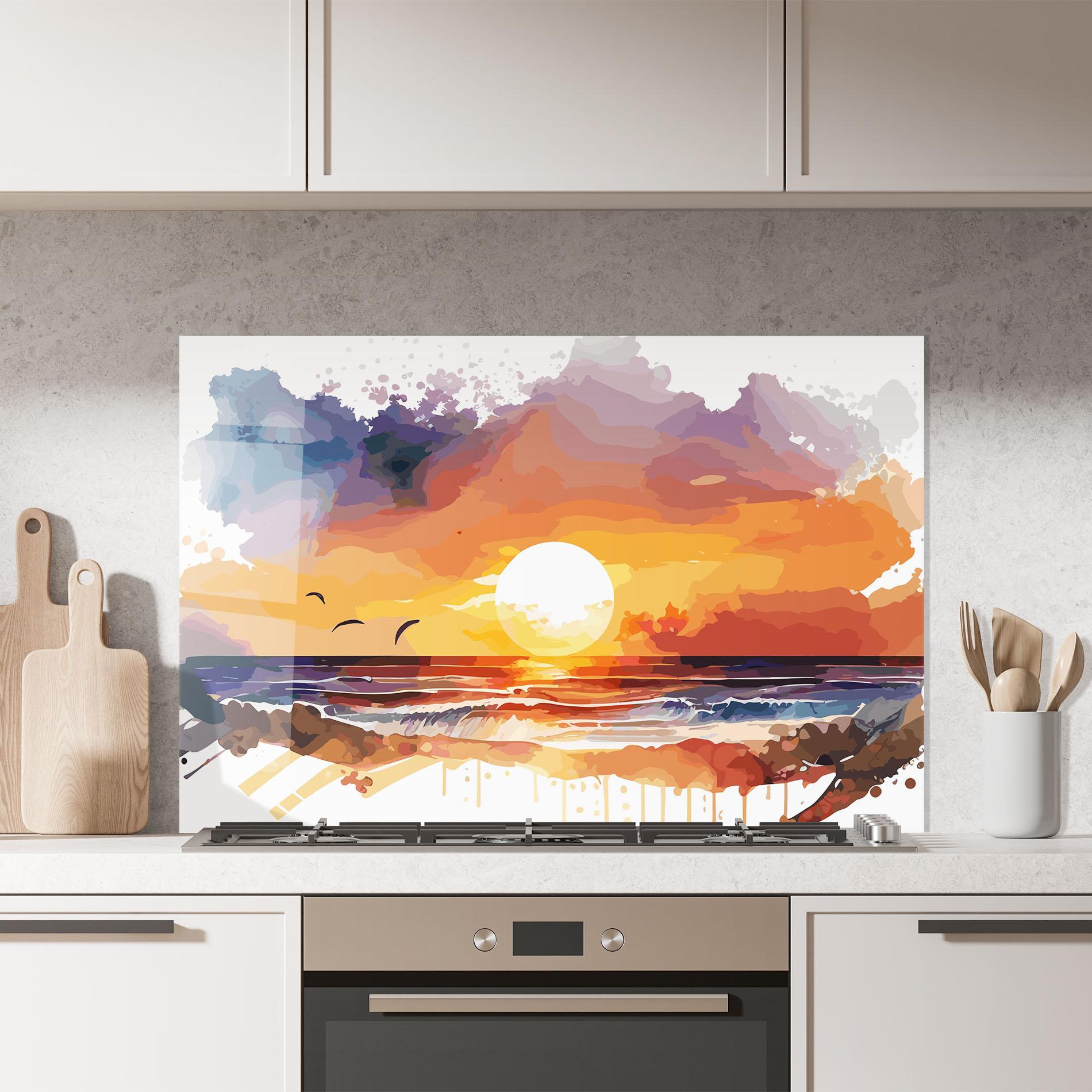 Konyhai üveg hátfal Sunset Art mockup 7
